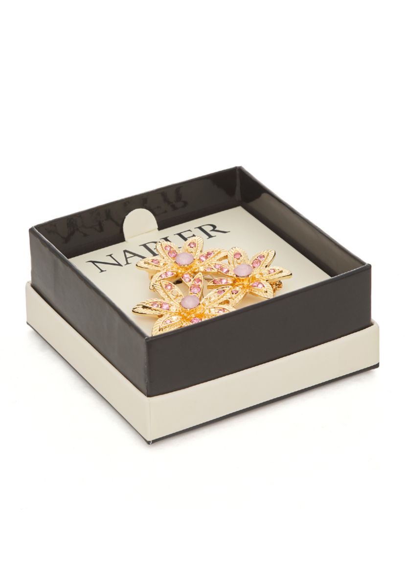 Gold Tone Flower Cluster Pin