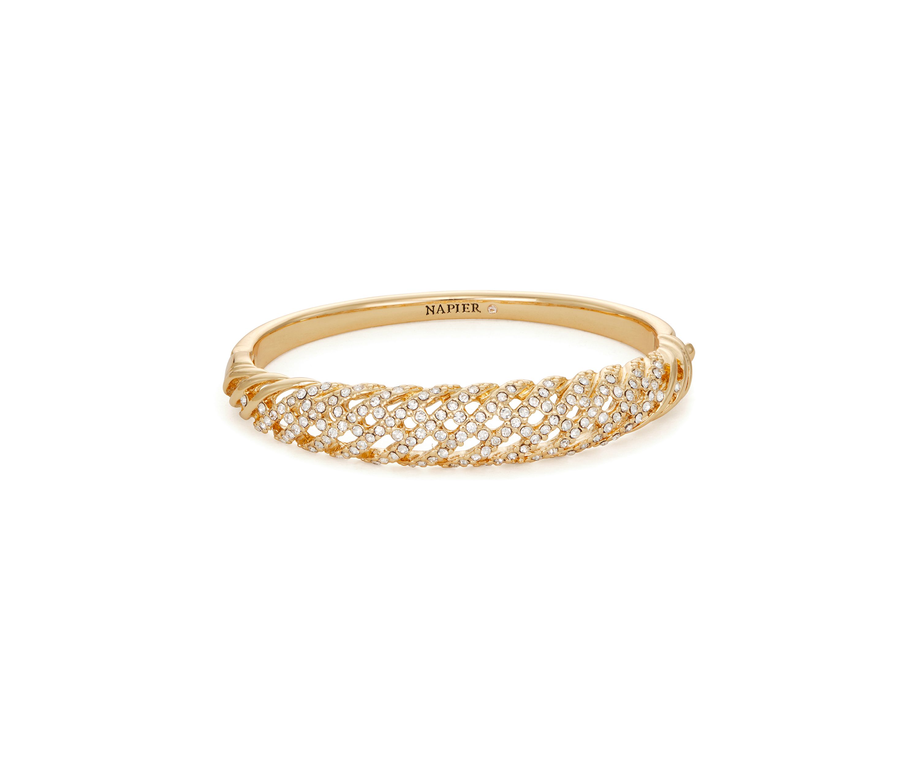 Gold-Tone Crystal Layered Bangle 
