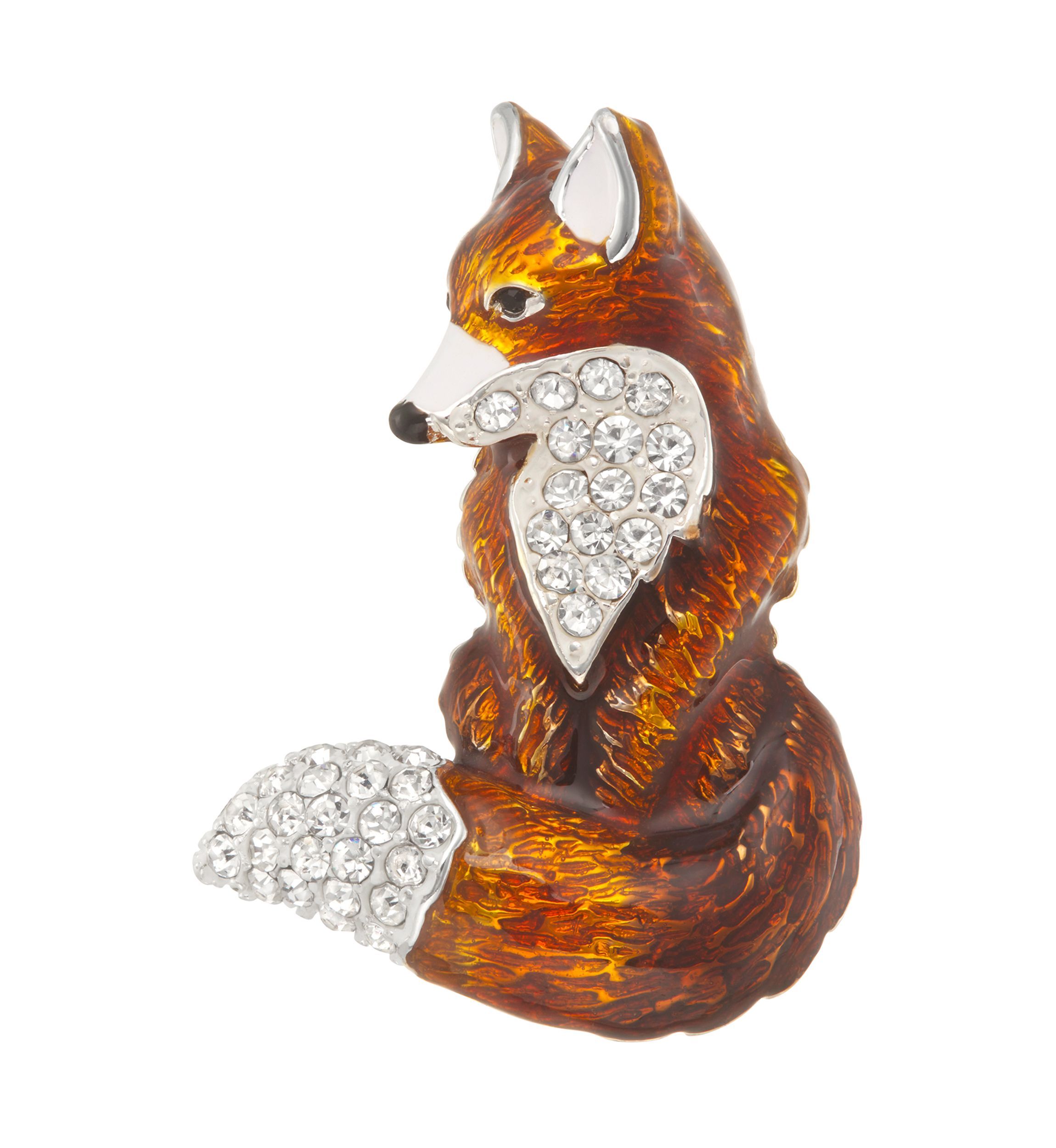Gold-Tone Brown Fox Pin 
