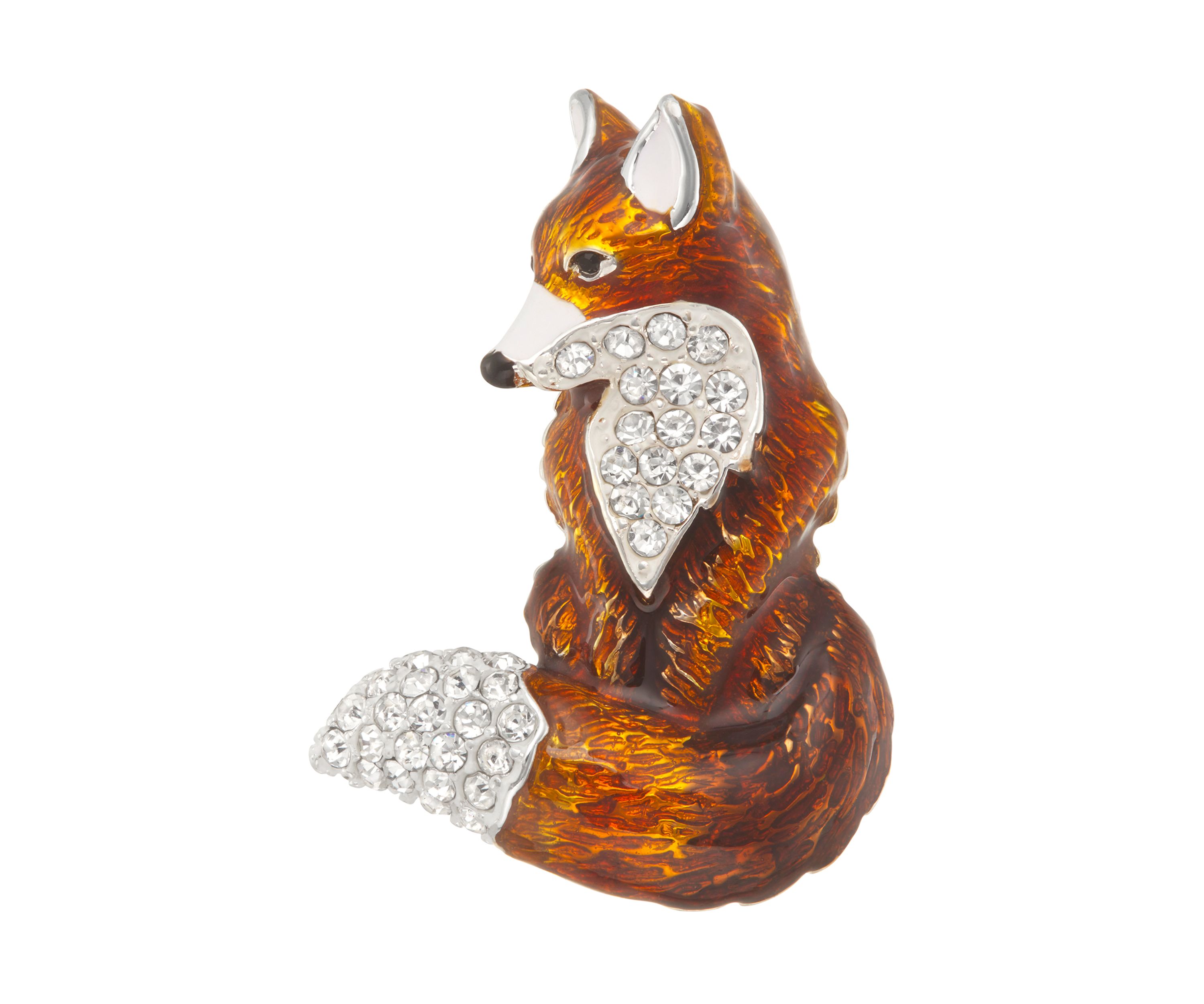 Gold-Tone Brown Fox Pin 