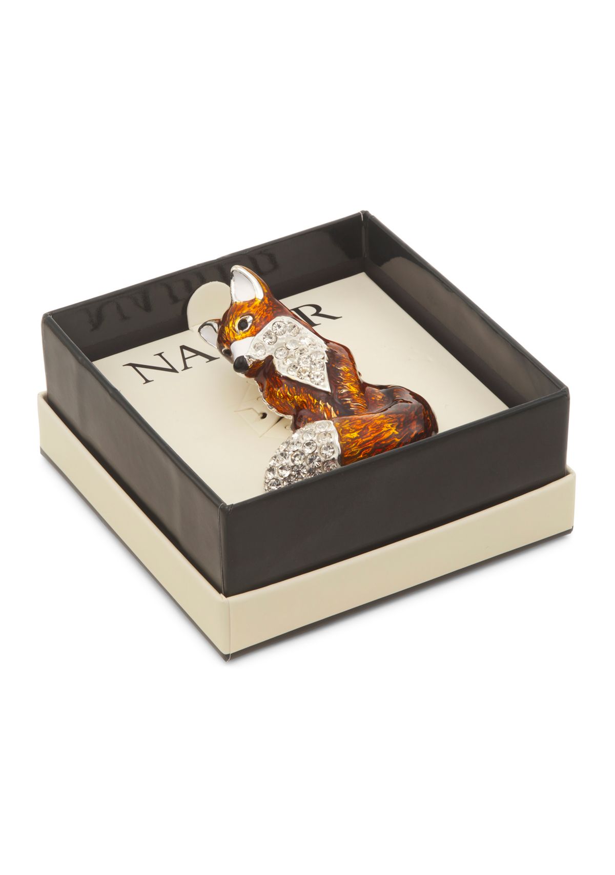 Gold-Tone Brown Fox Pin 