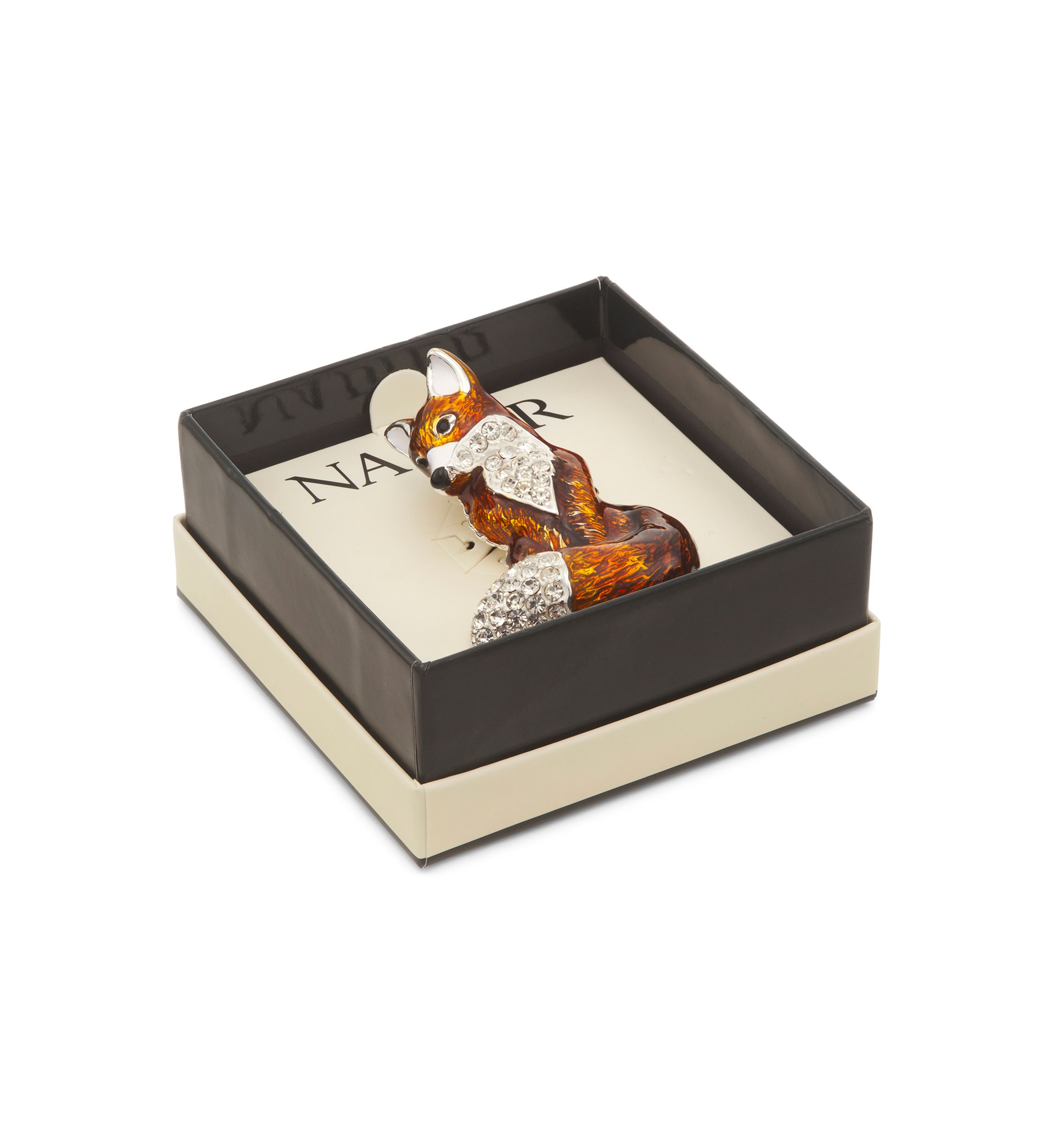 Gold-Tone Brown Fox Pin 
