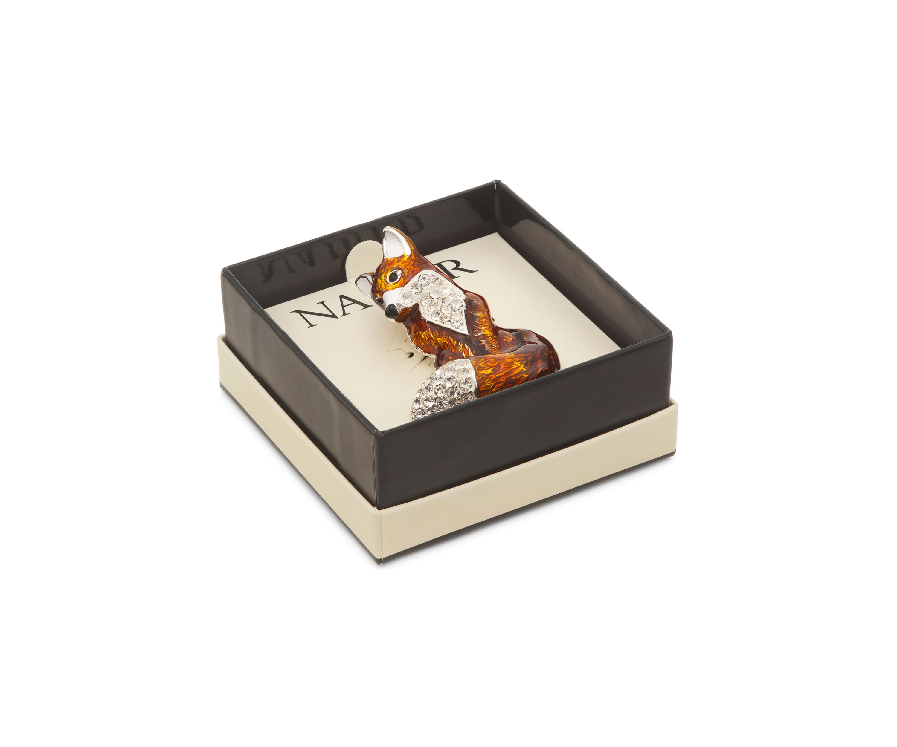 Gold-Tone Brown Fox Pin 