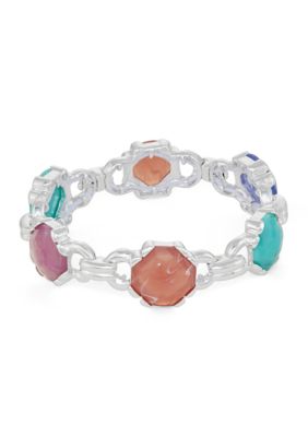 Napier Multi Color Stone Stretch Bracelet