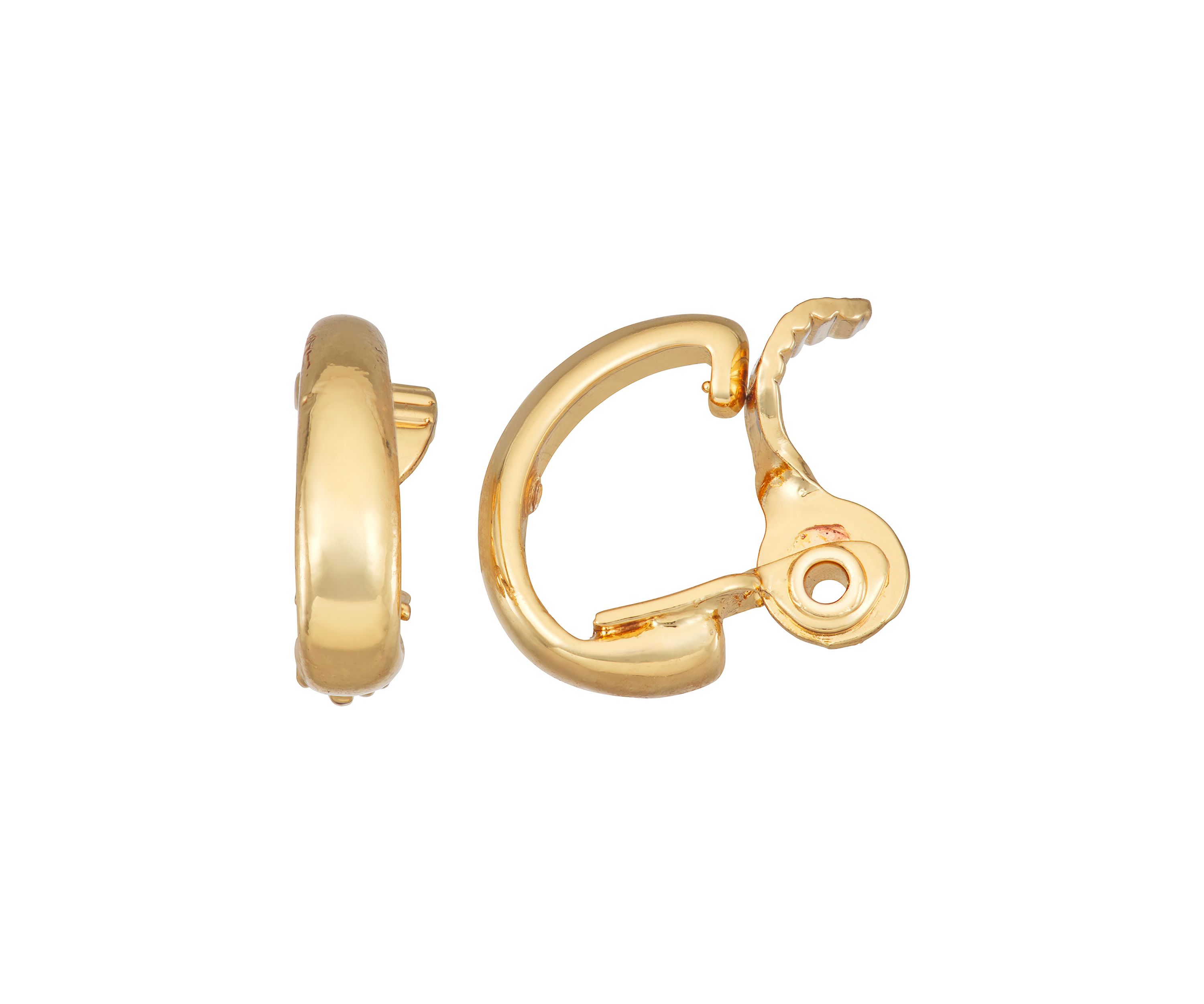 Gold Tone Small Hoop Clip Earrings