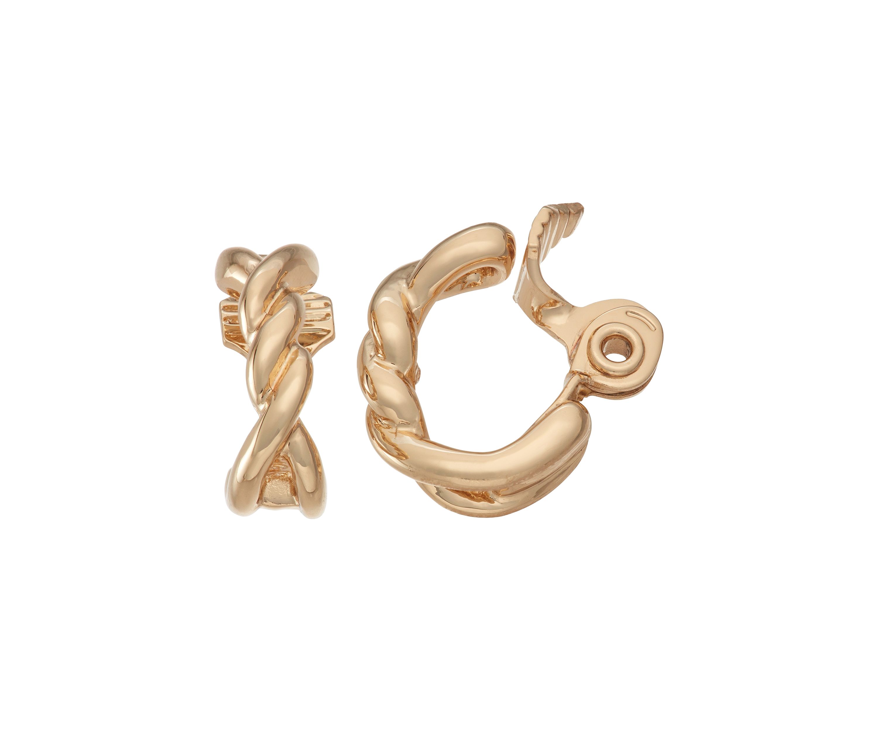 Gold Tone Swivel Stud Clip Earrings