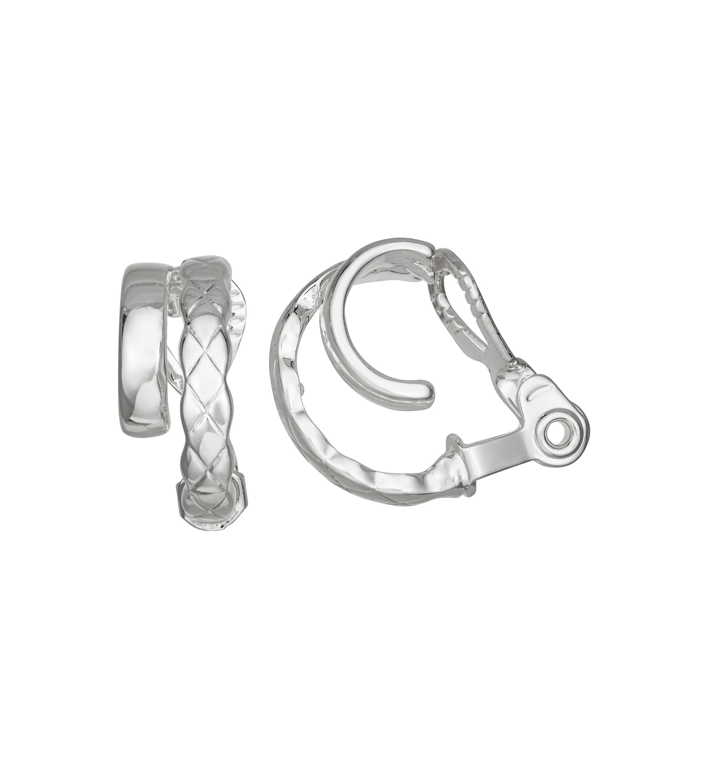 Silver Tone 15 Millimeter Hoop Clip Earrings