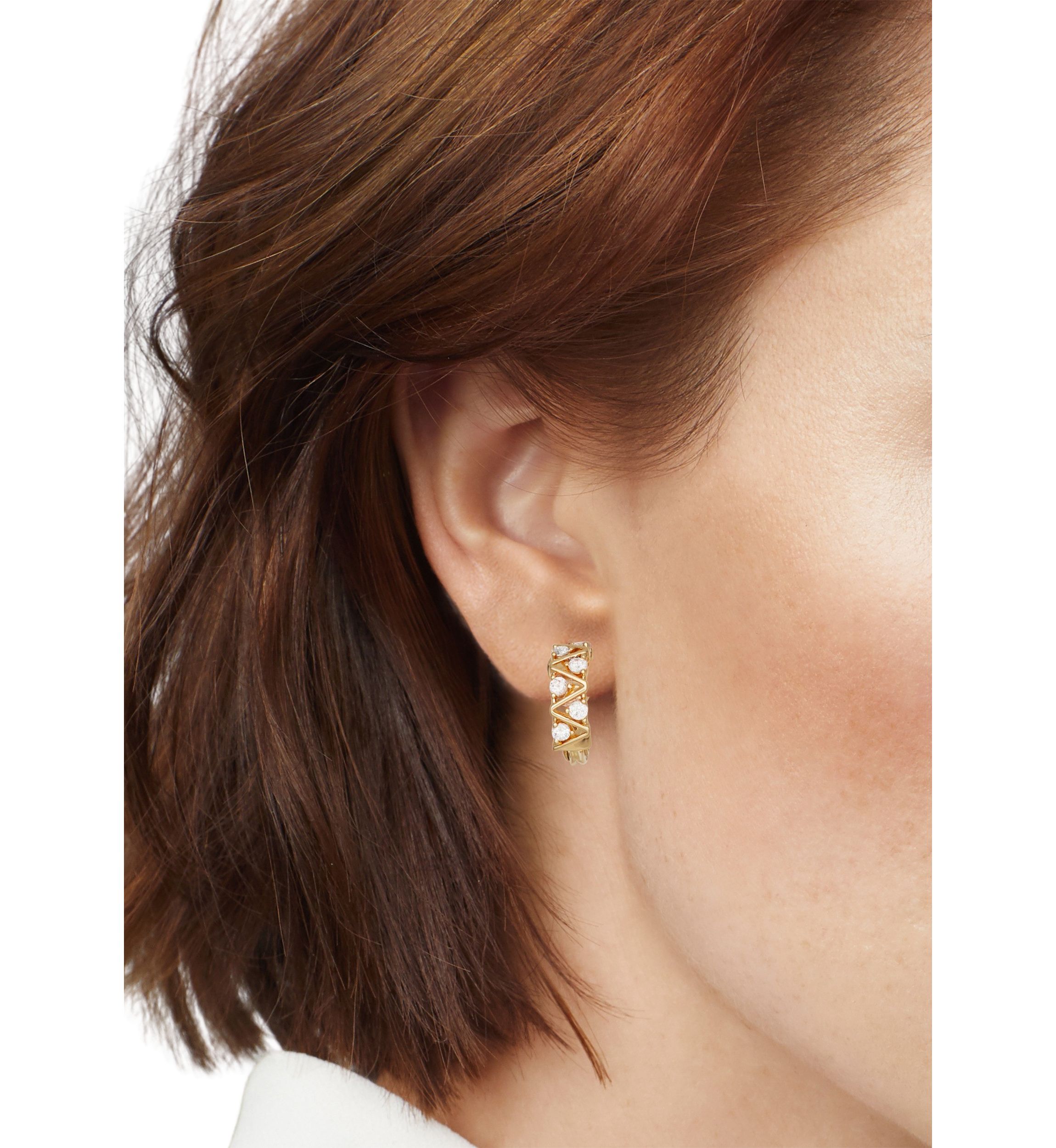 16mm Crystal Hoop Clip Earrings