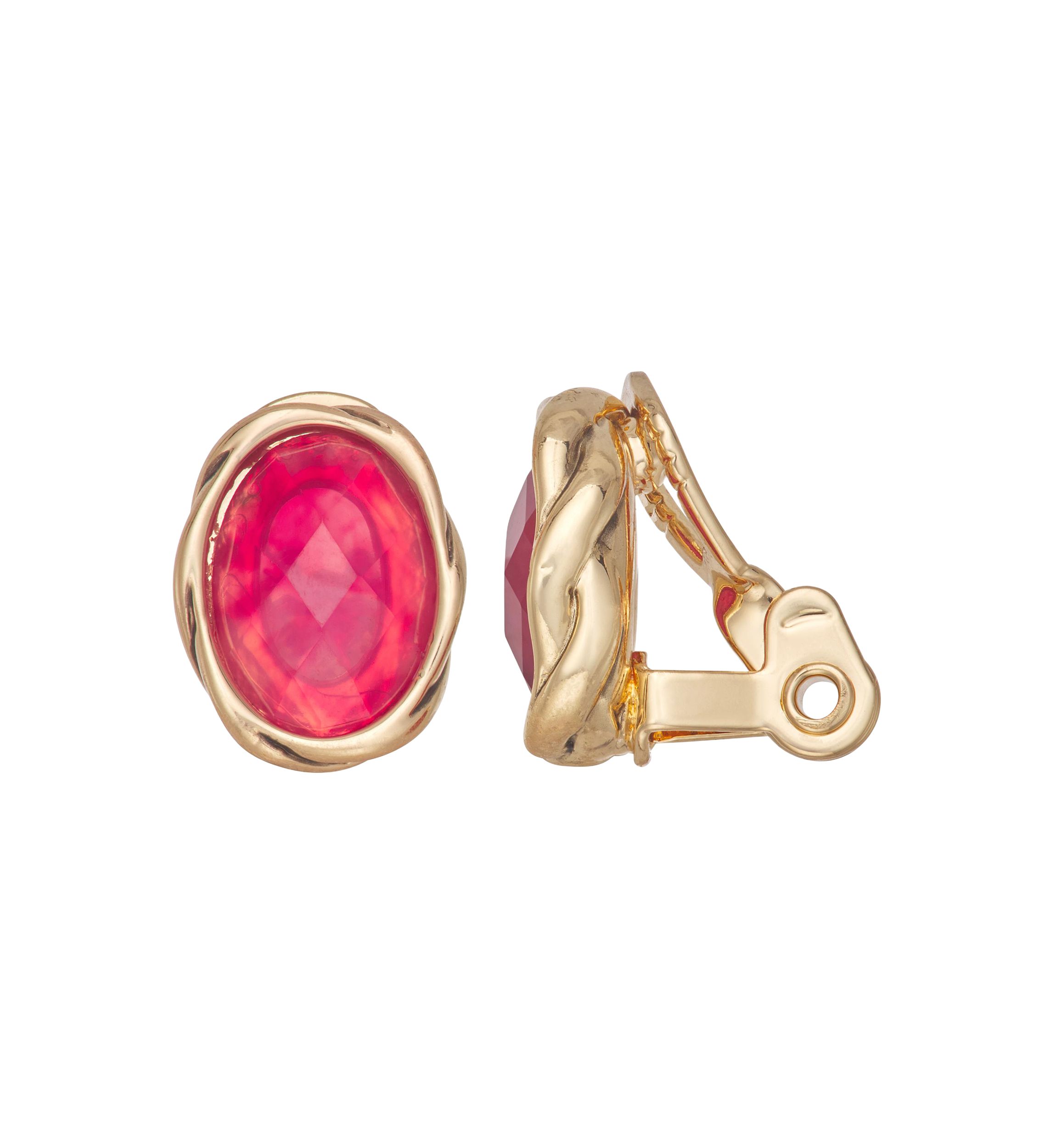 Gold Tone Sweet Drop Clip Earrings