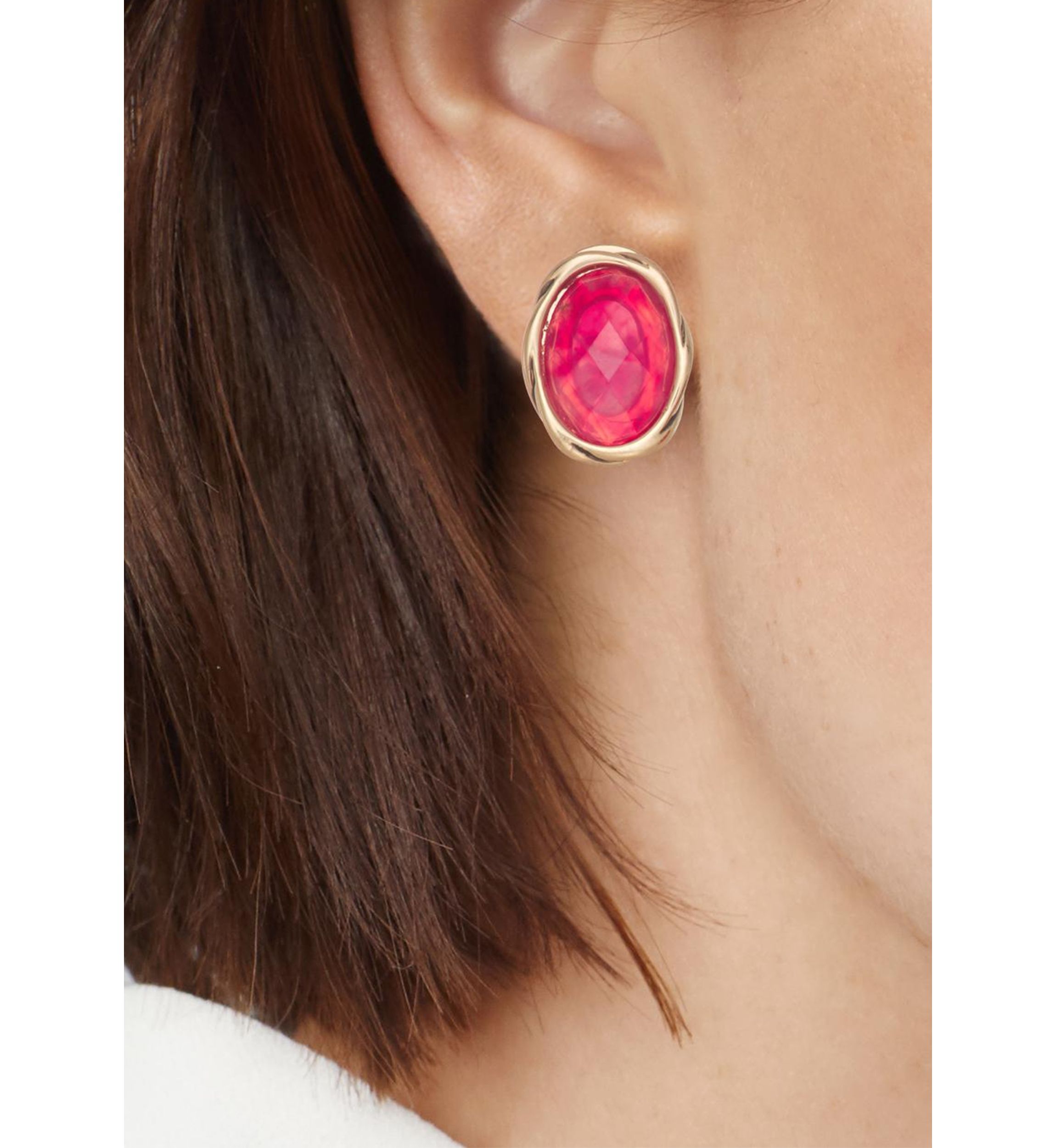 Gold Tone Sweet Drop Clip Earrings