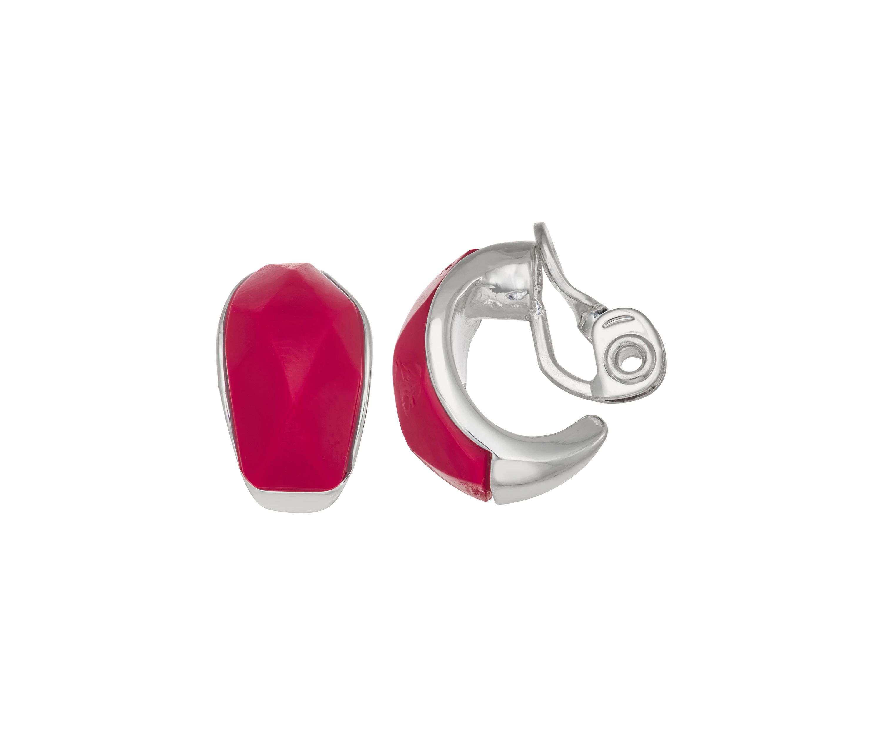 Silver Tone Stud Clip Earrings