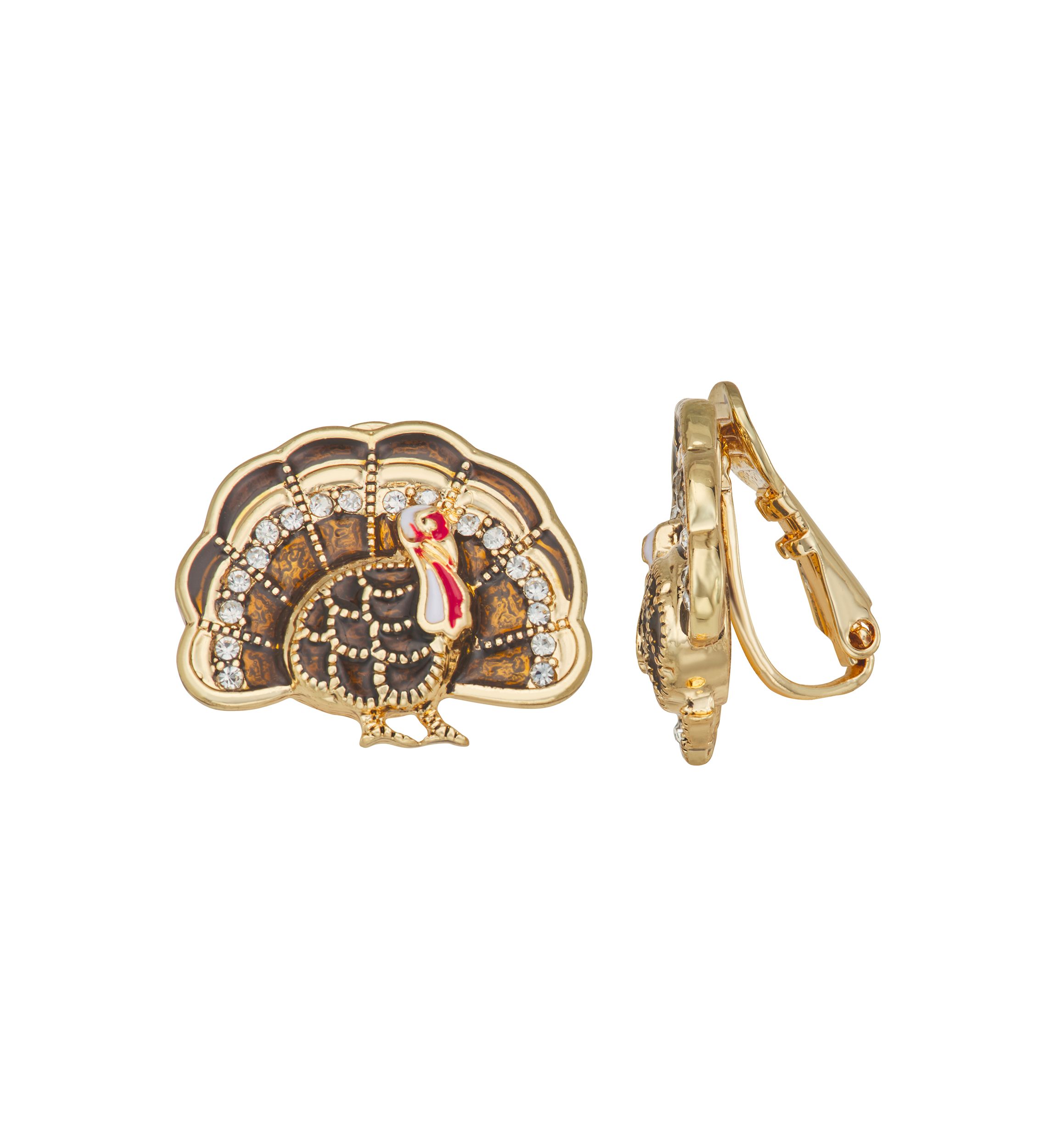Gold-Tone Multi Turkey Stud Earrings