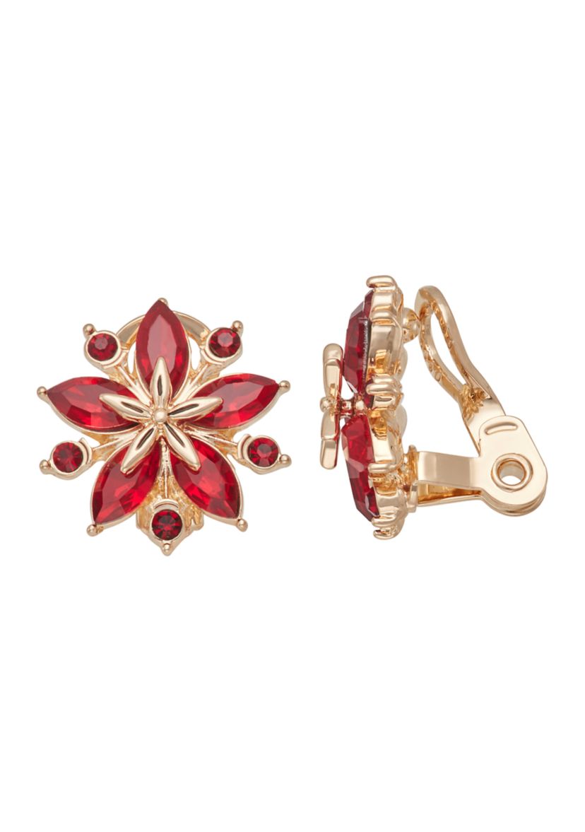 Red Holiday Key Stud Earrings