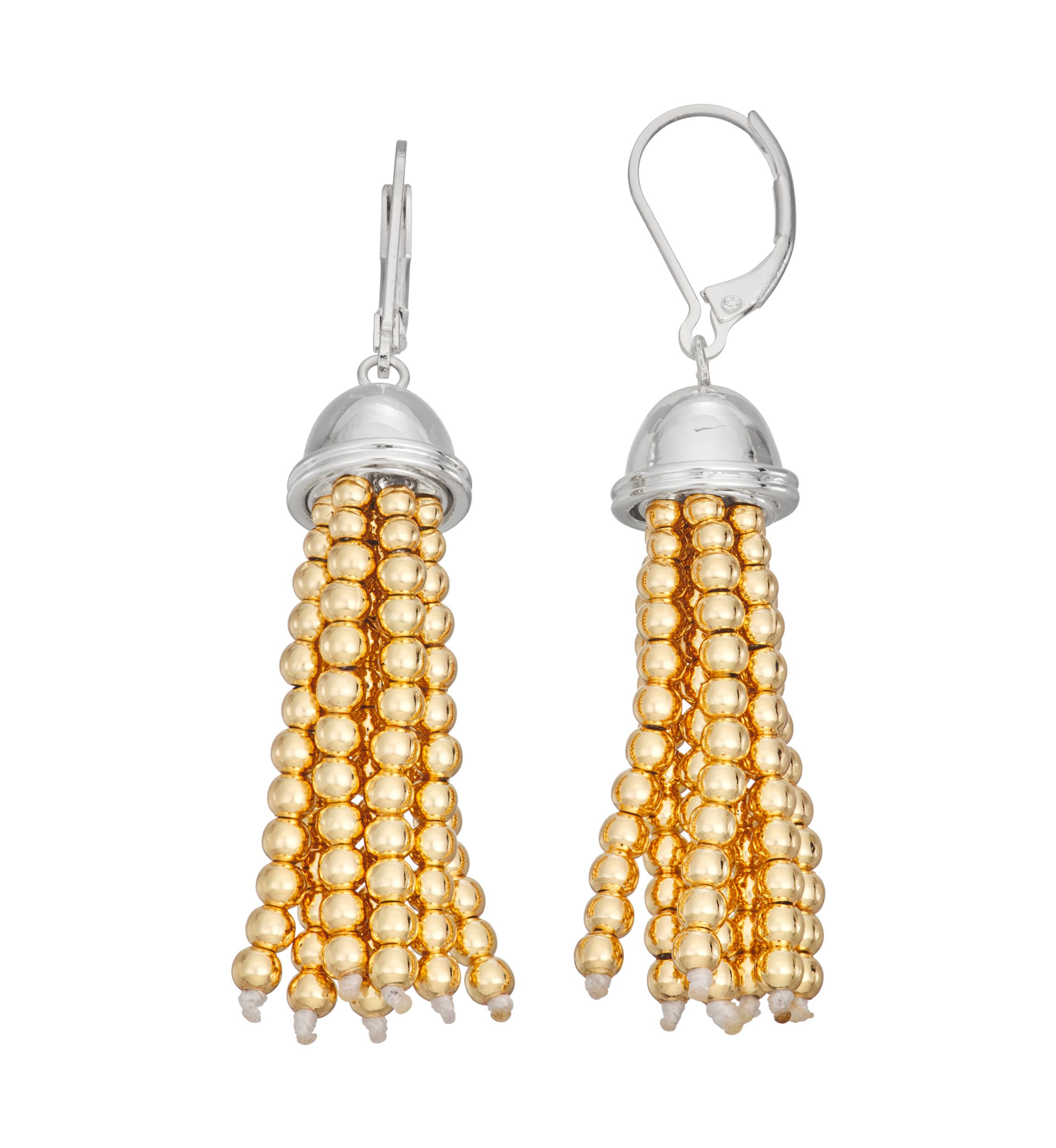 Two Tone Fringe Linear Earrings