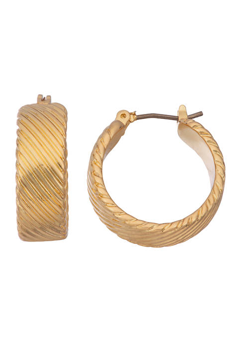 Napier Gold Tone 16 Millimeter Hoop Earrings