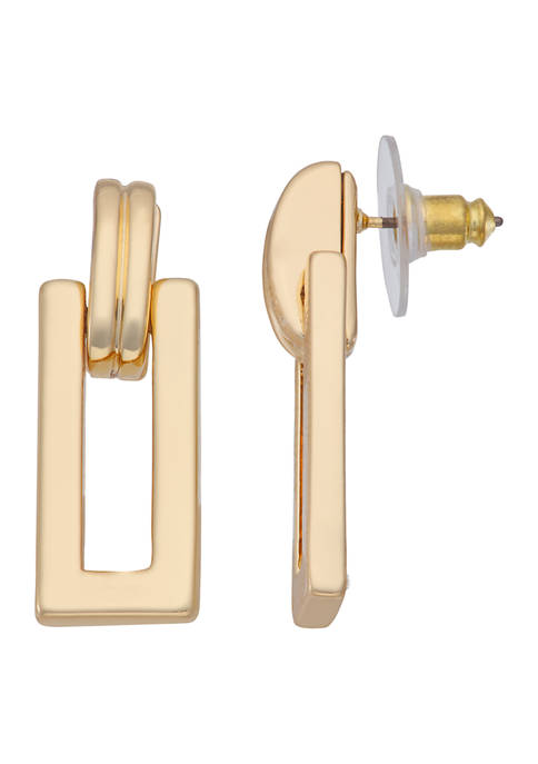 Napier Gold Tone 38 Millimeter Hoops Earrings
