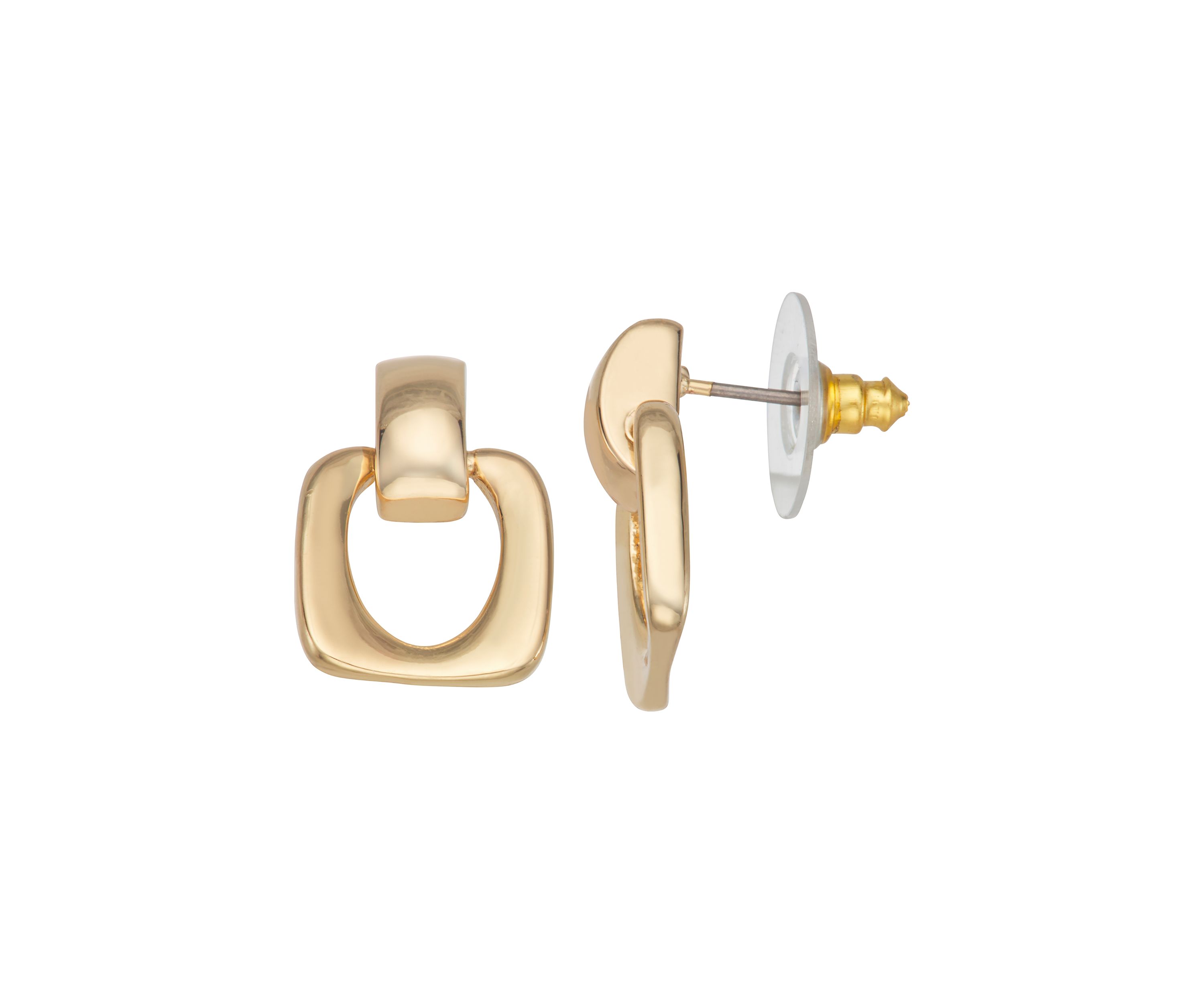 Gold Tone Doorknocker Earrings