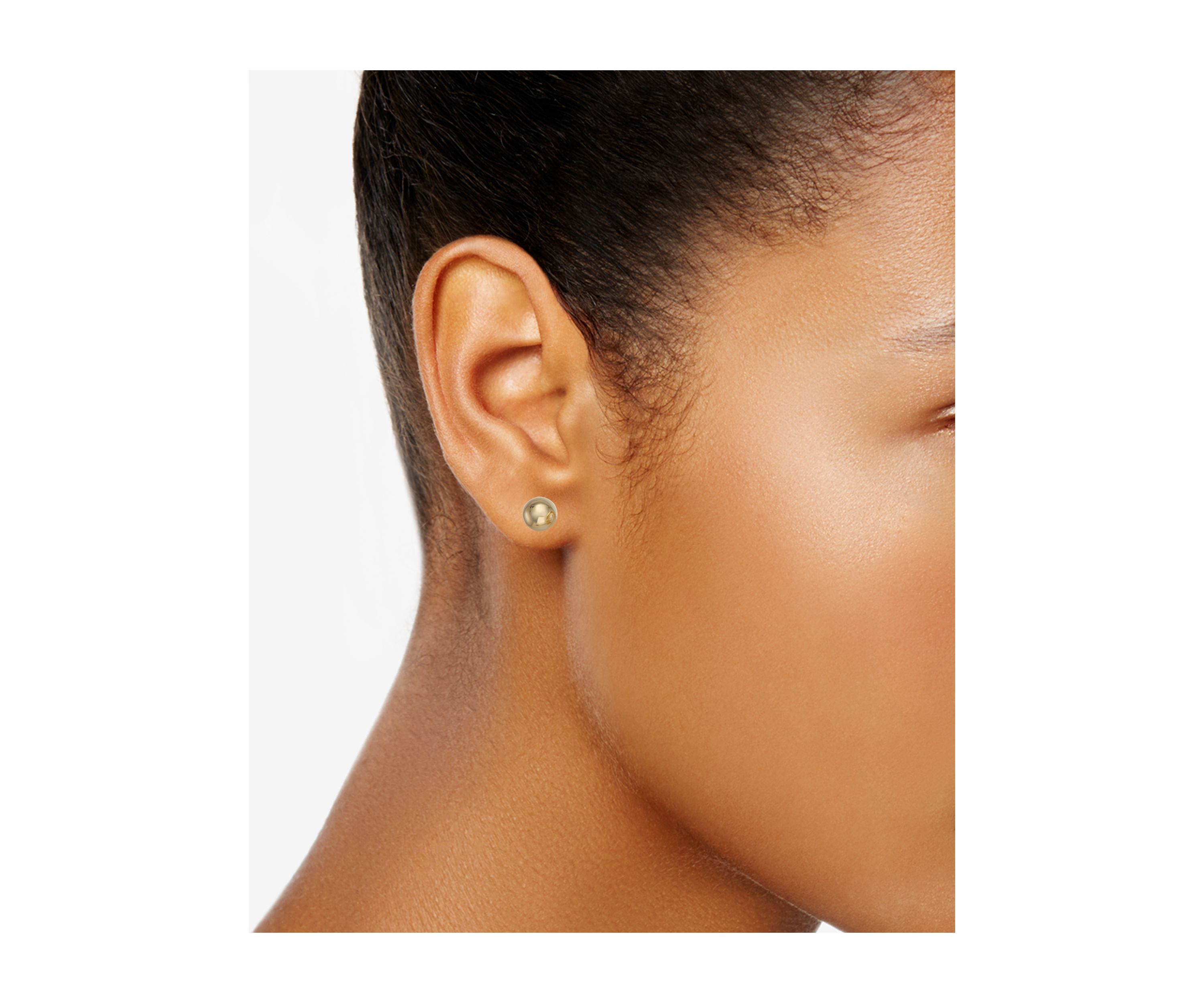 Gold Tone Stud Hoop Trio Earrings