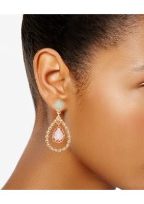 Gold Tone Multicolor Orbital Earrings