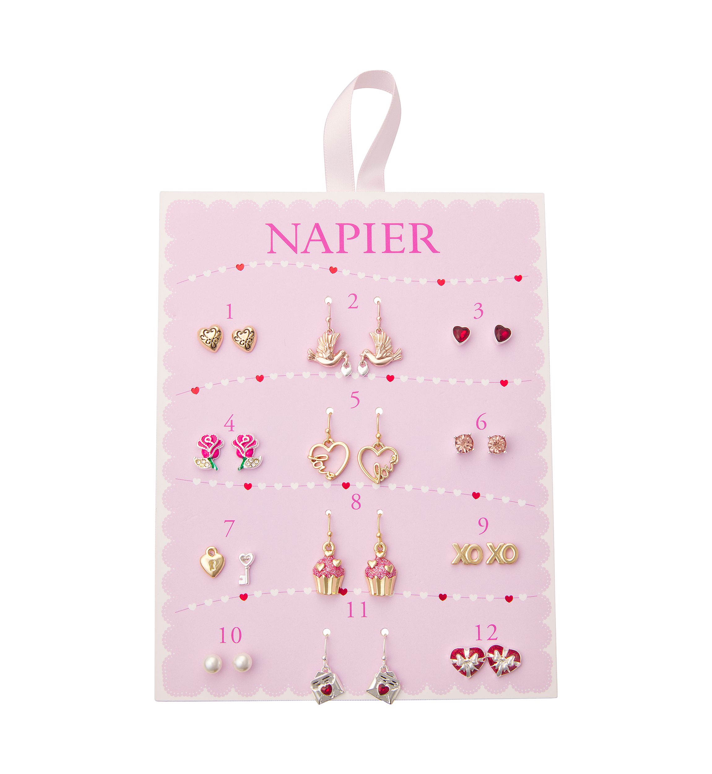 Two Tone 12 Days Valentines Day Earrings Set