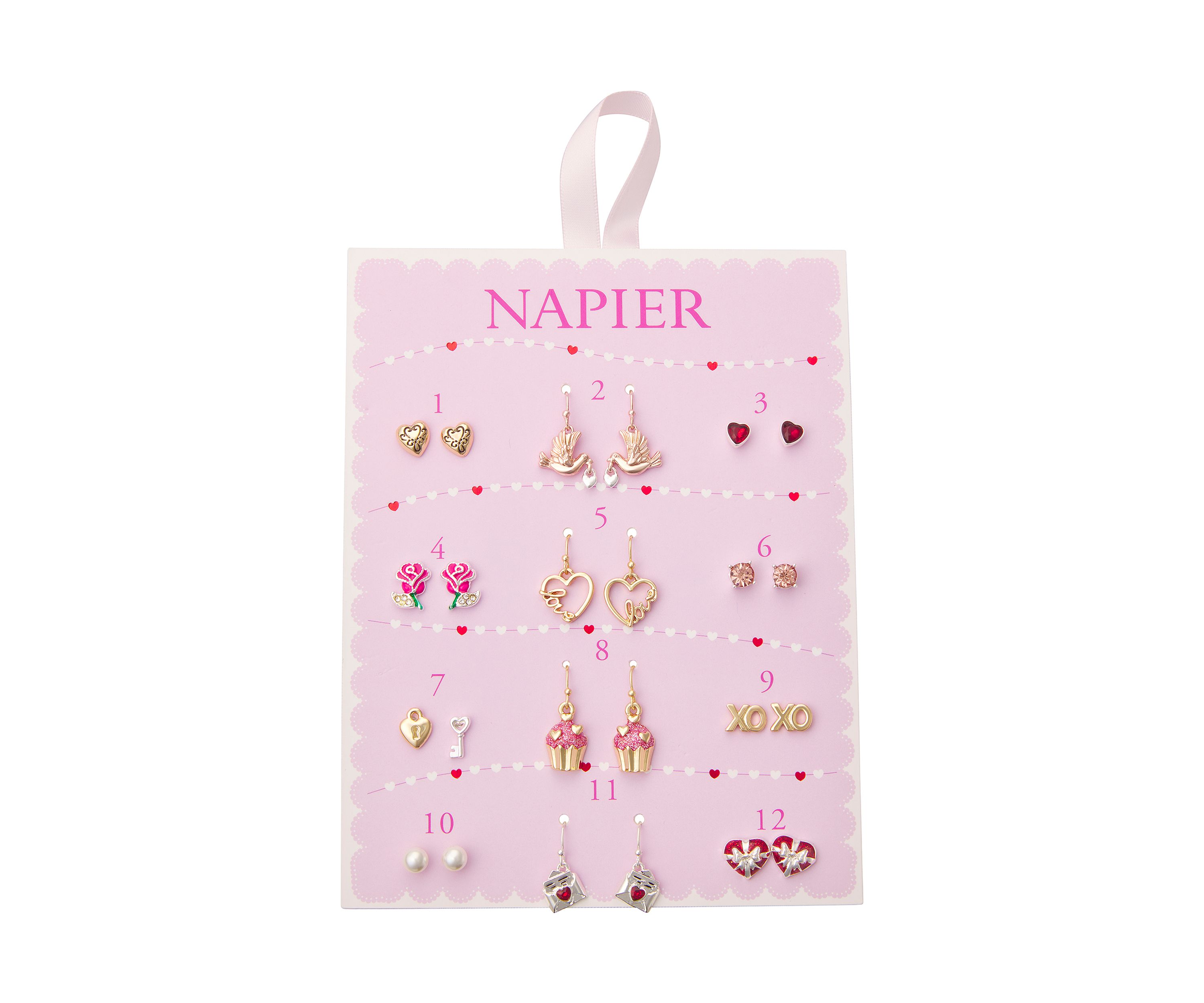 Two Tone 12 Days Valentines Day Earrings Set