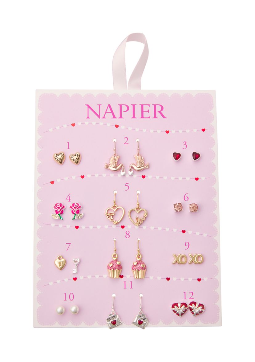 Two Tone 12 Days Valentines Day Earrings Set