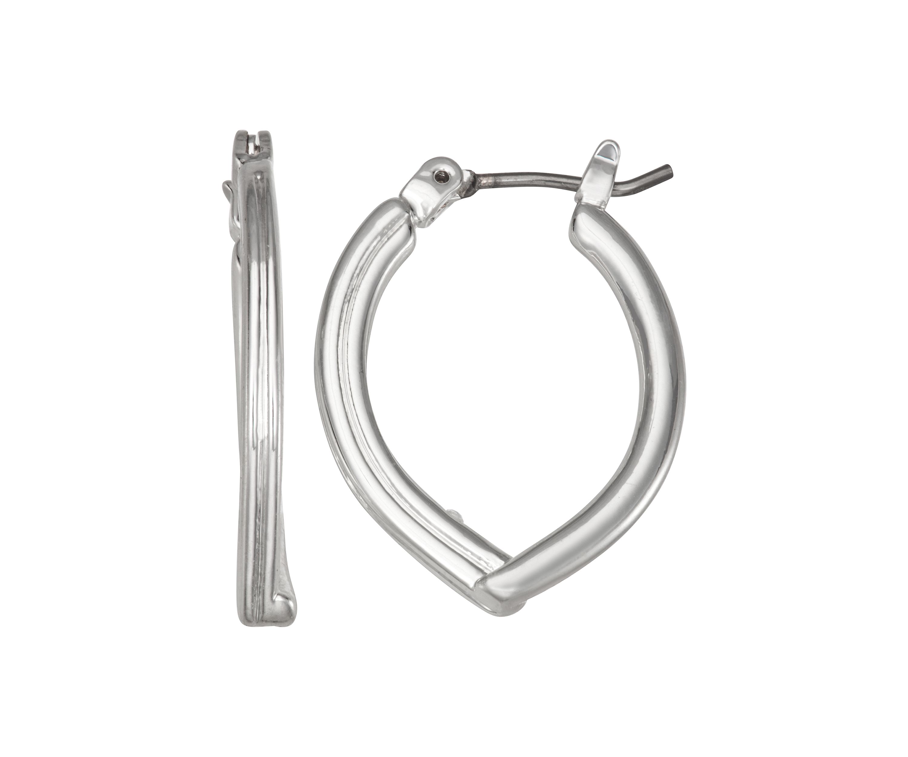 Silver Tone 22 Millimeter Smooth Hoop Earrings