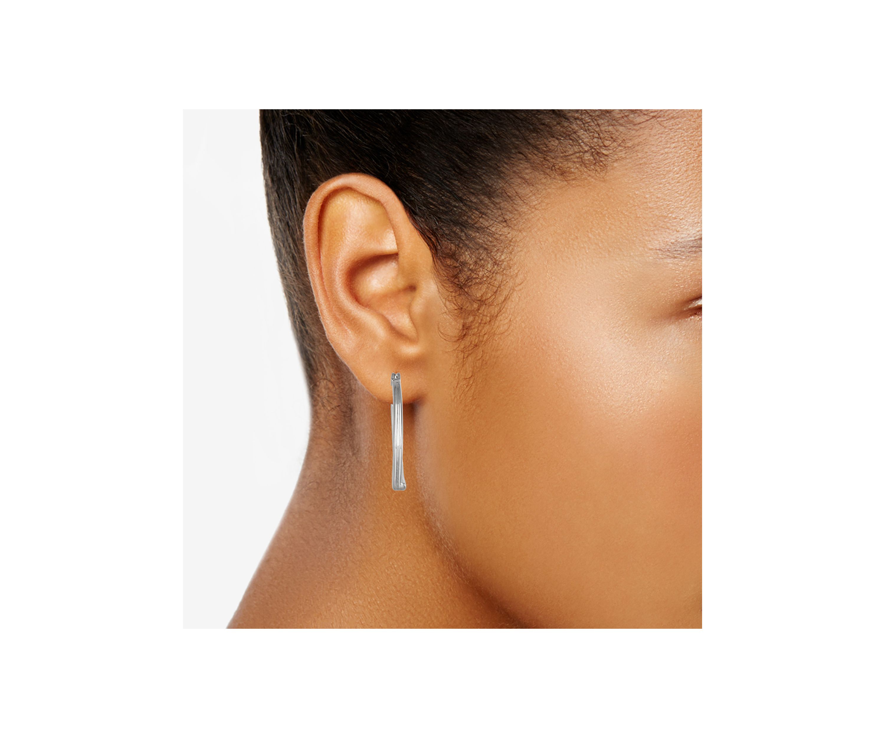 Silver Tone 22 Millimeter Smooth Hoop Earrings