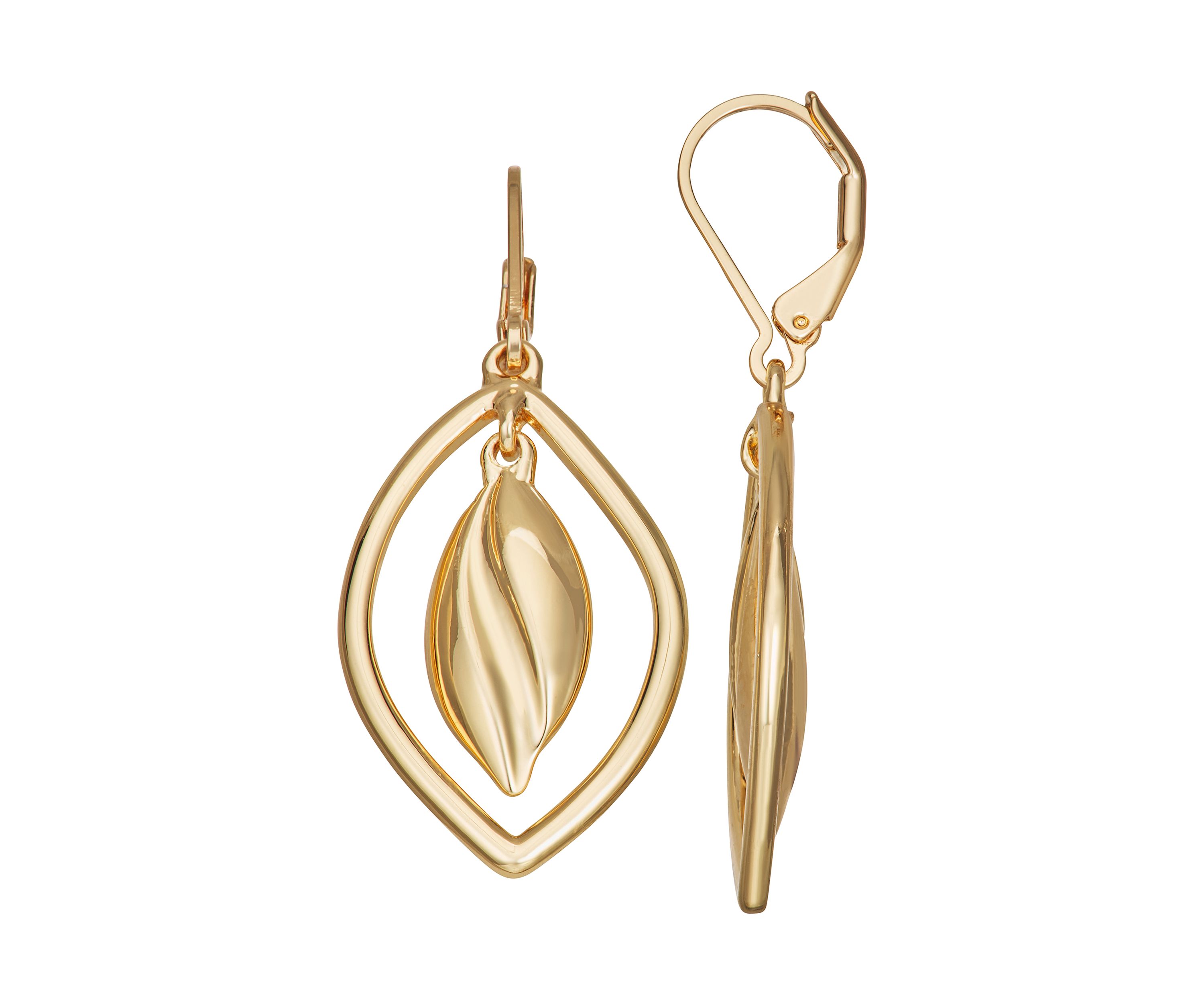 Gold Tone Butterfly Orbital Earrings