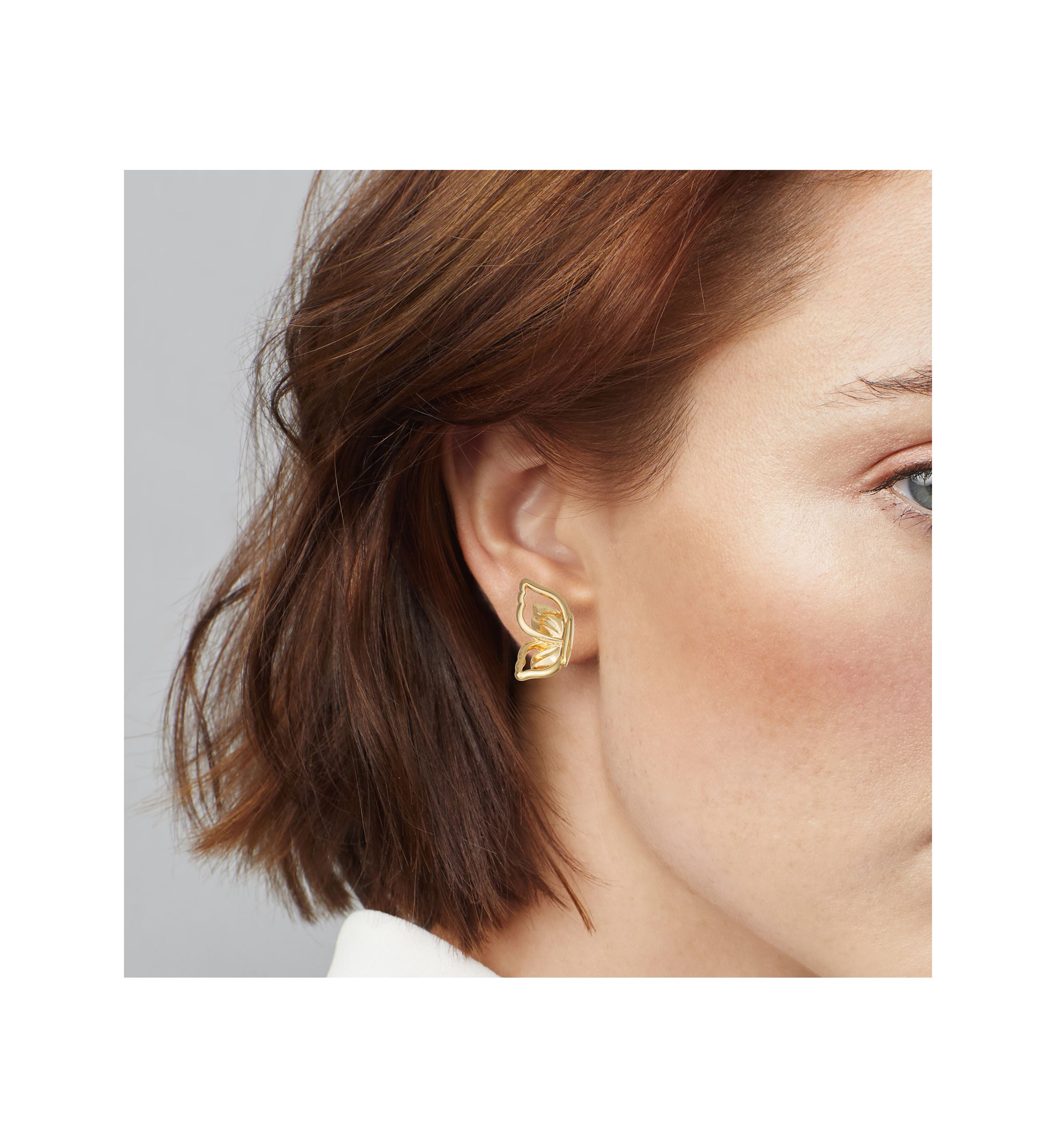 Gold Tone Butterfly Stud Earrings