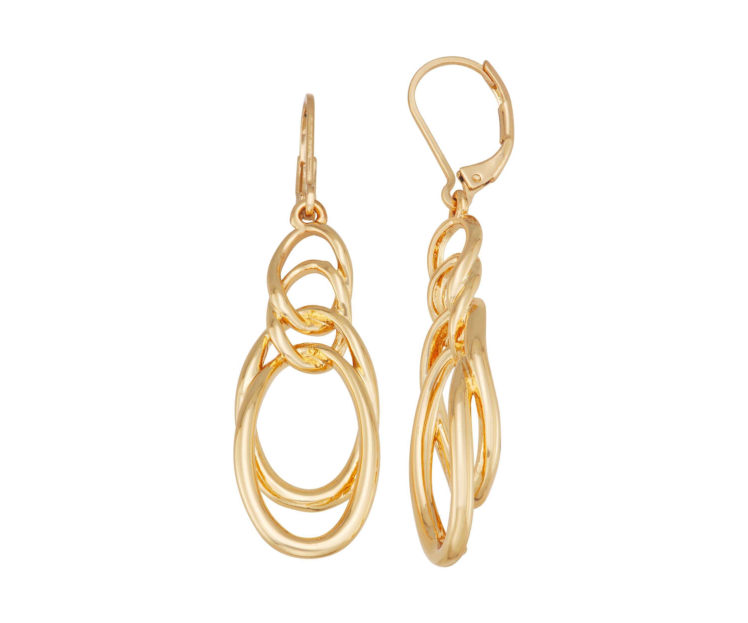 Gold Tone Double Drop Earrings