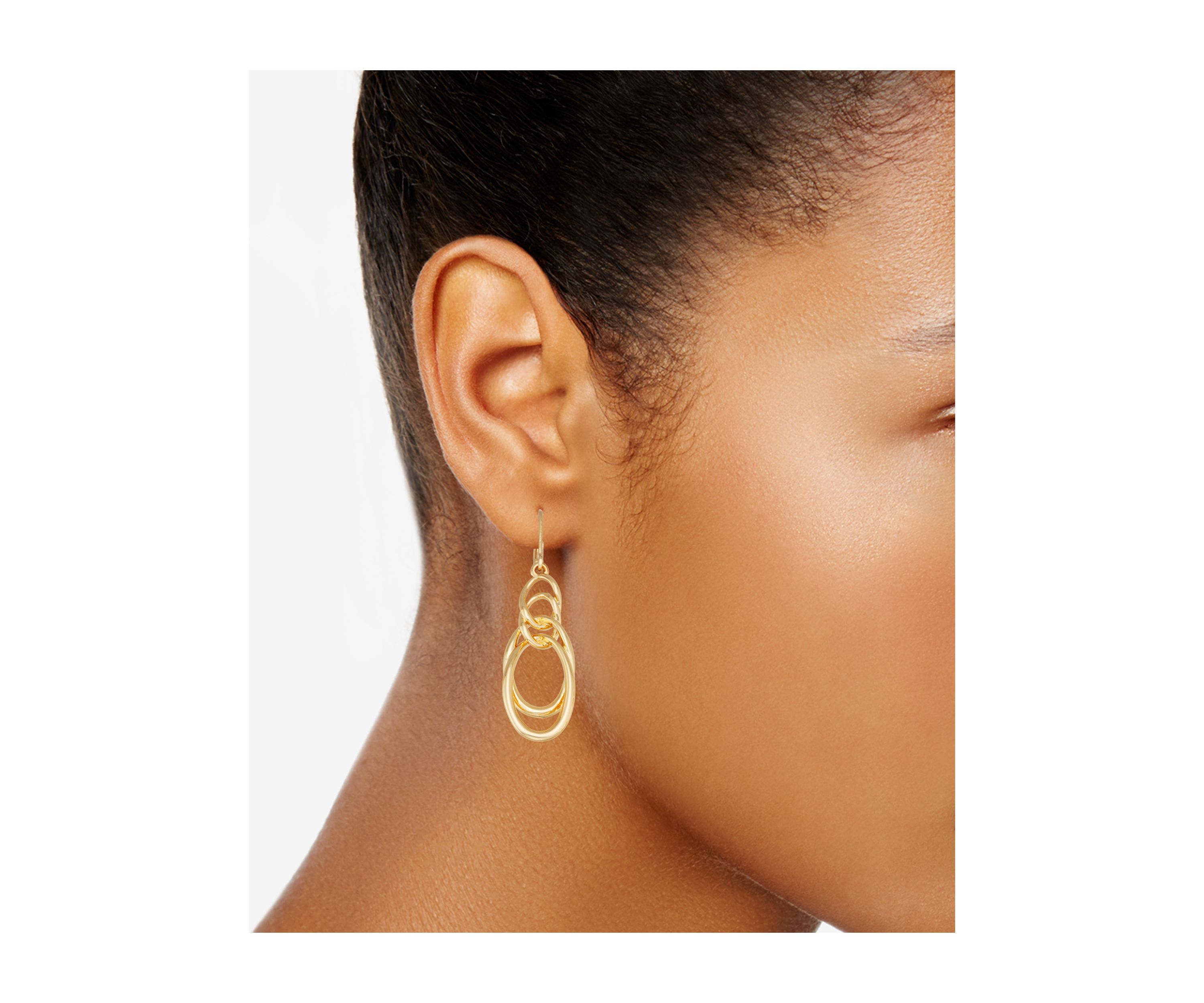 Gold Tone Double Drop Earrings