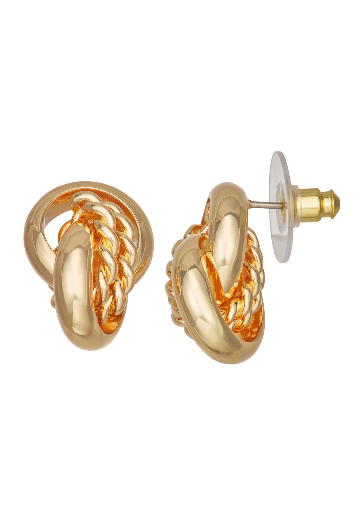 Knotted Button Stud Earrings