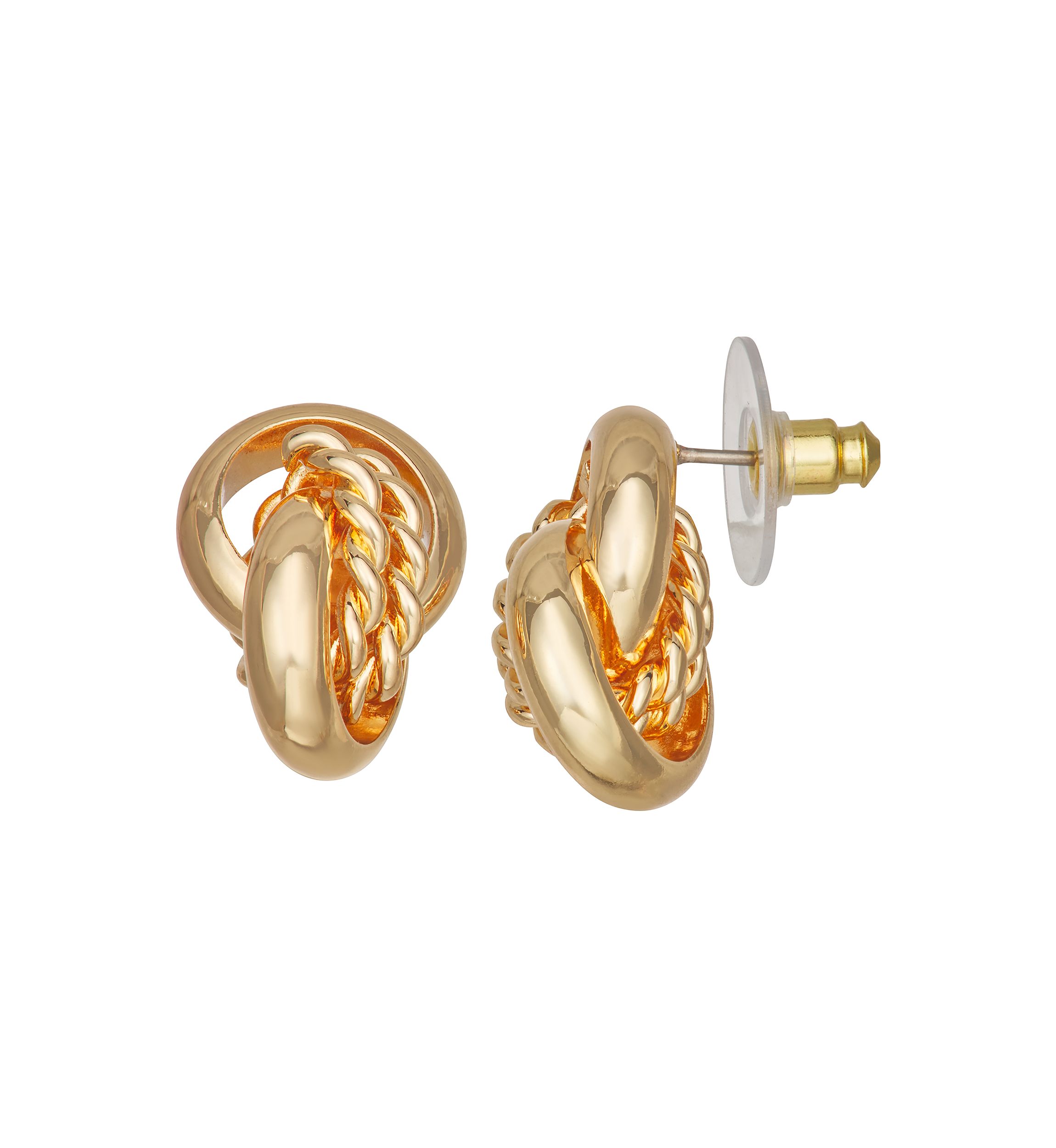 Knotted Button Stud Earrings