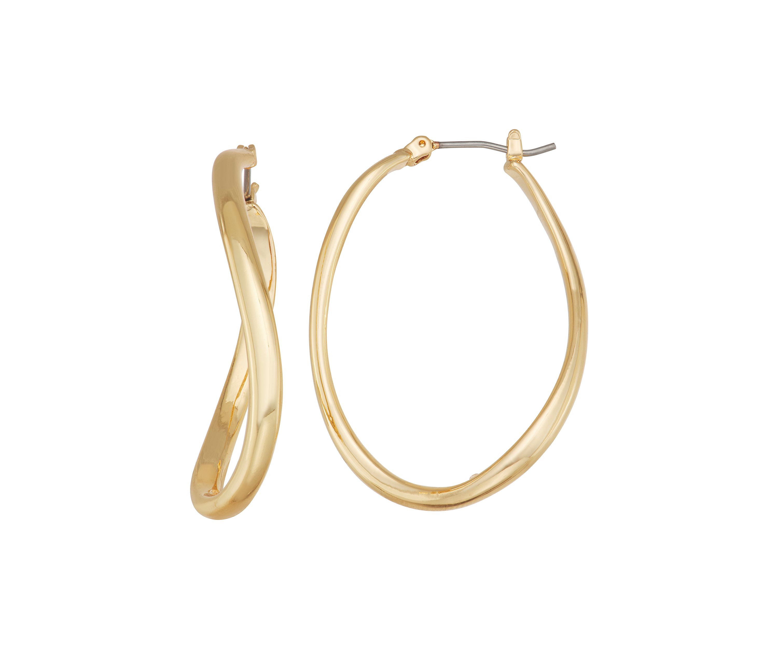 28 Millimeter Gold Tone Hoop Earrings