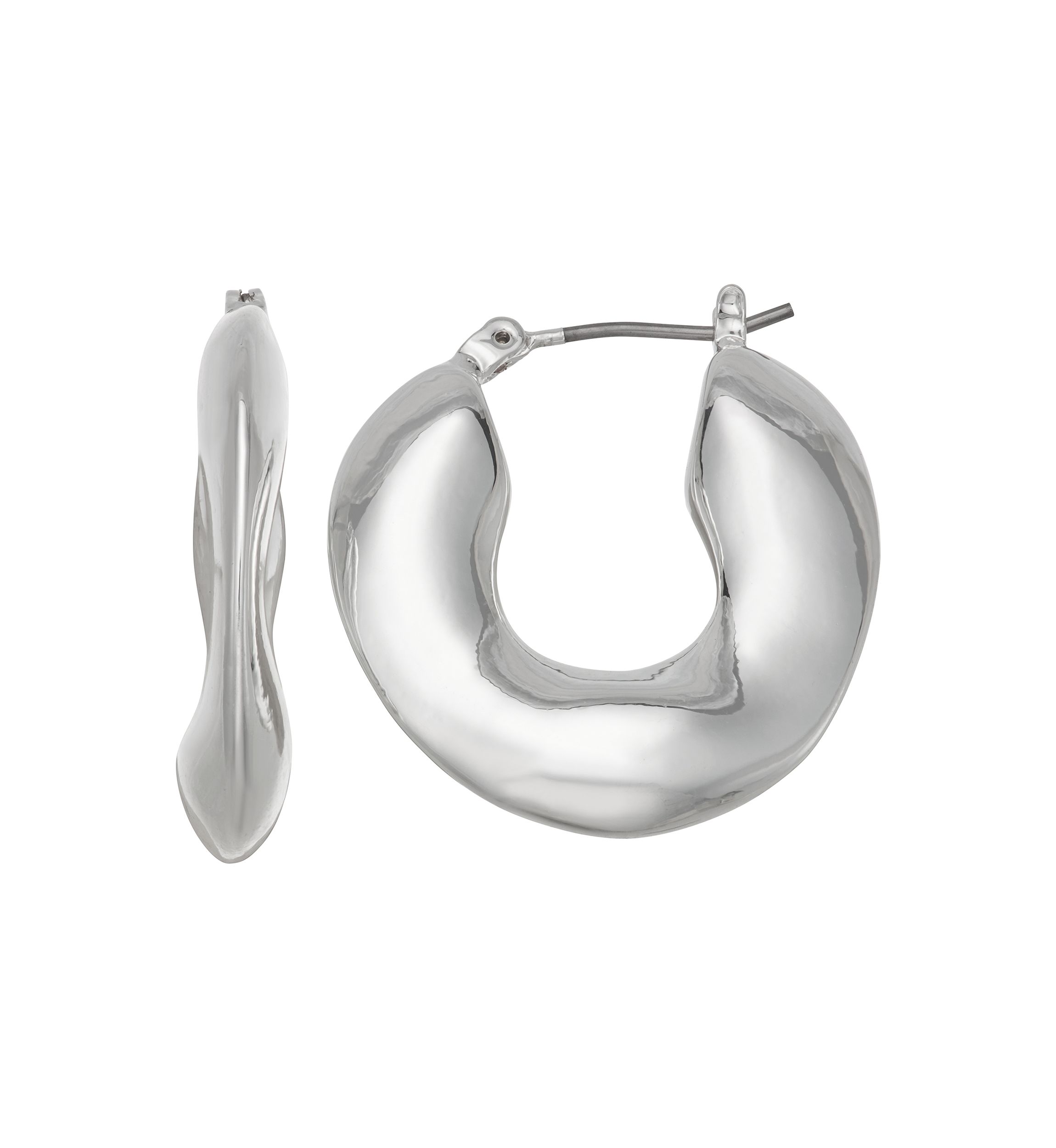 27.5 Millimeter Puffy Hoop Earrings