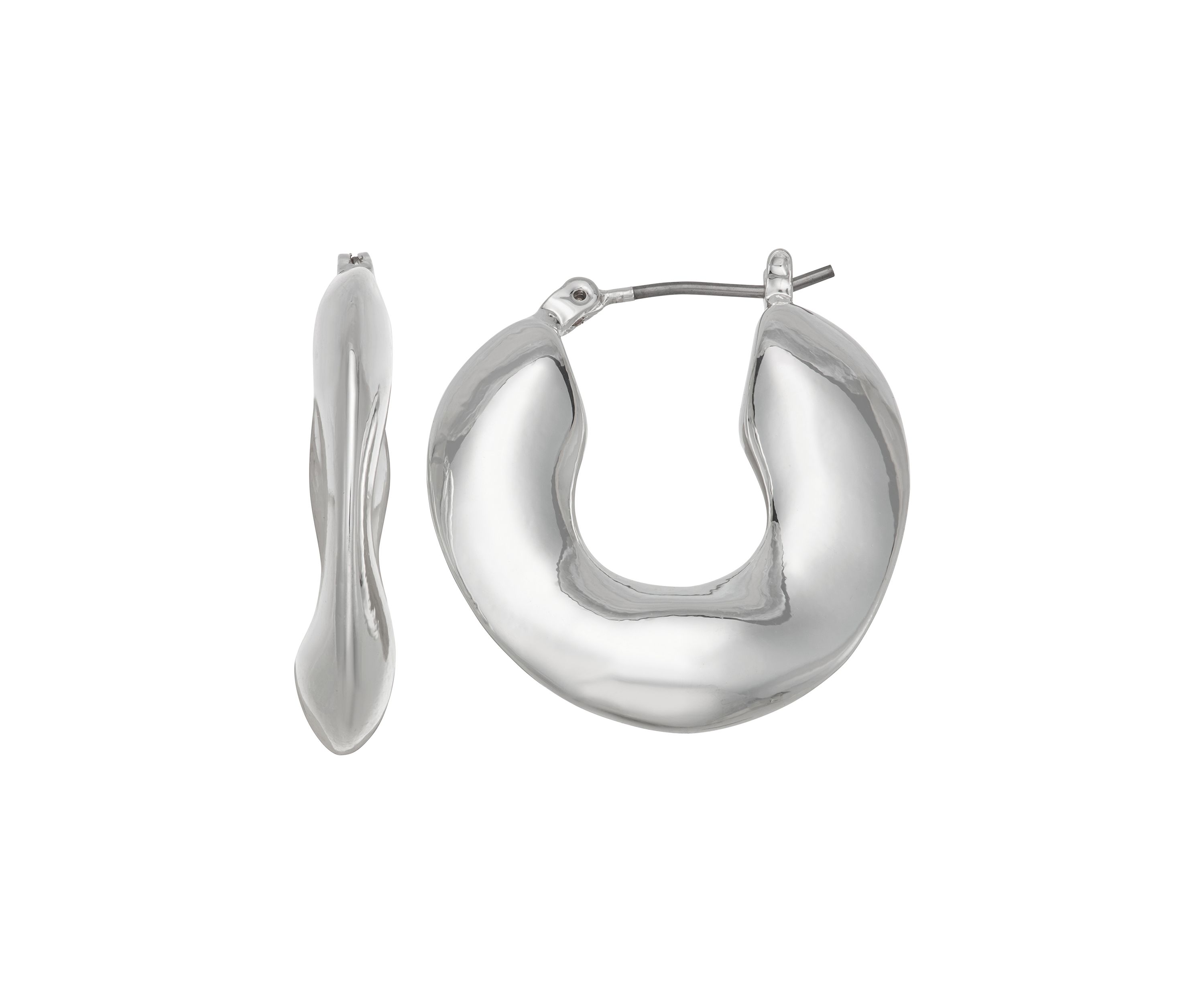 27.5 Millimeter Puffy Hoop Earrings