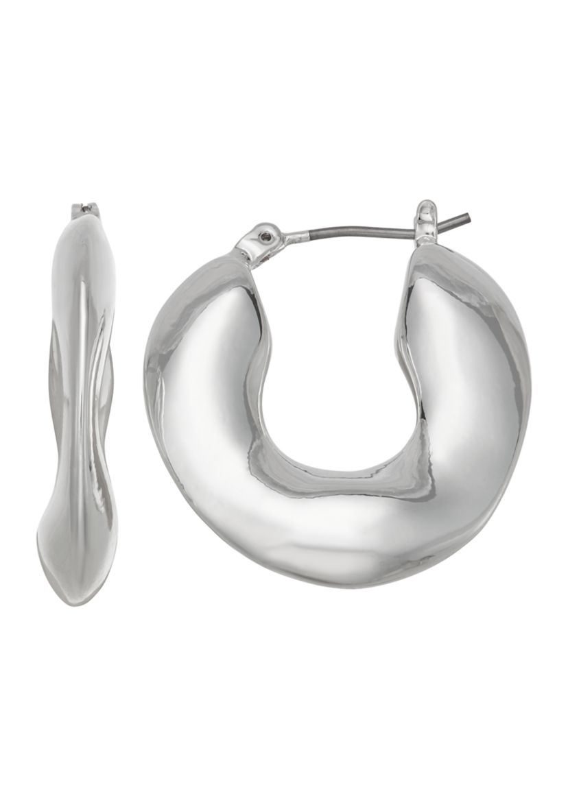 27.5 Millimeter Puffy Hoop Earrings