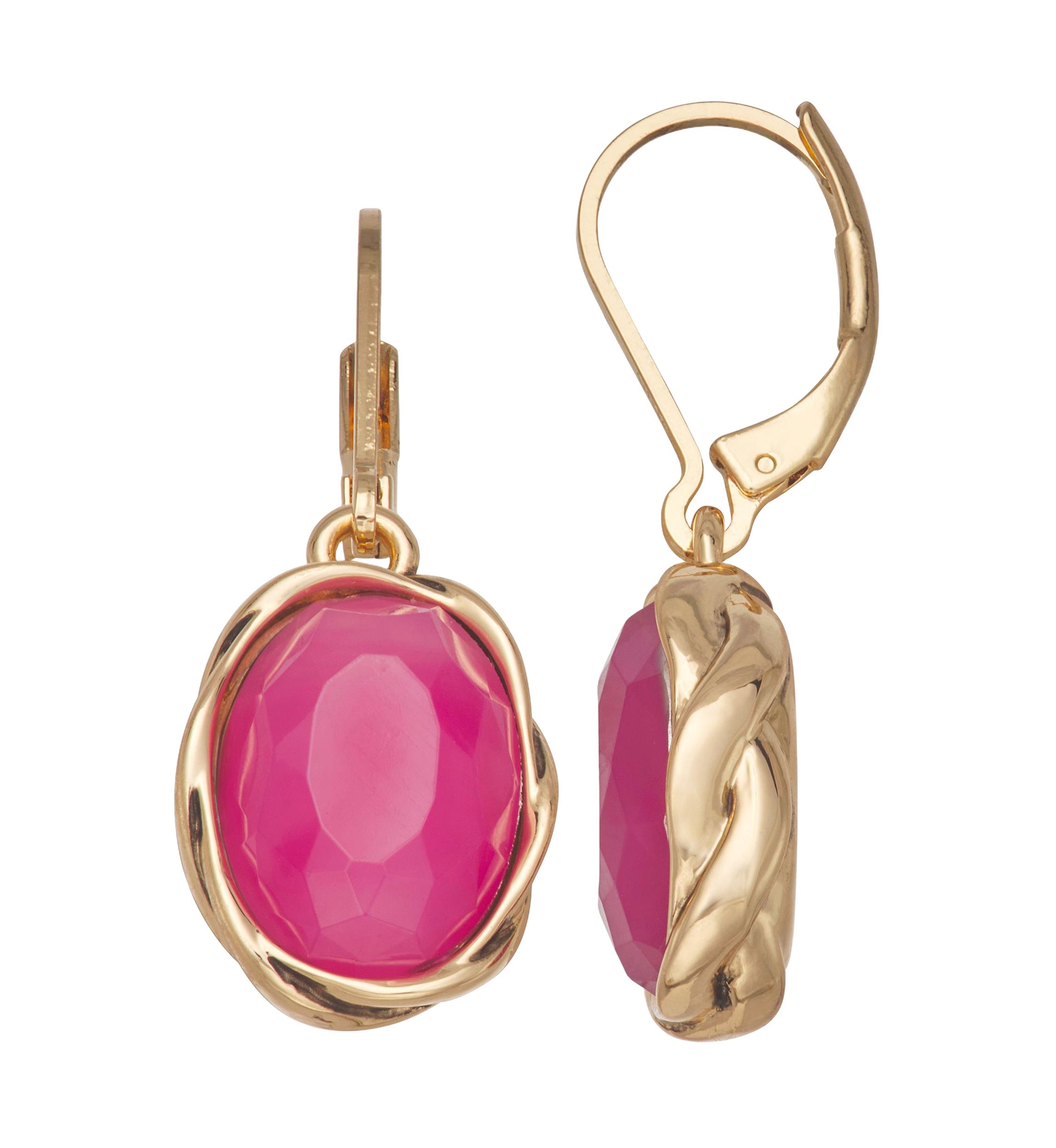 Gold Tone Berry Sweet Drop Earrings