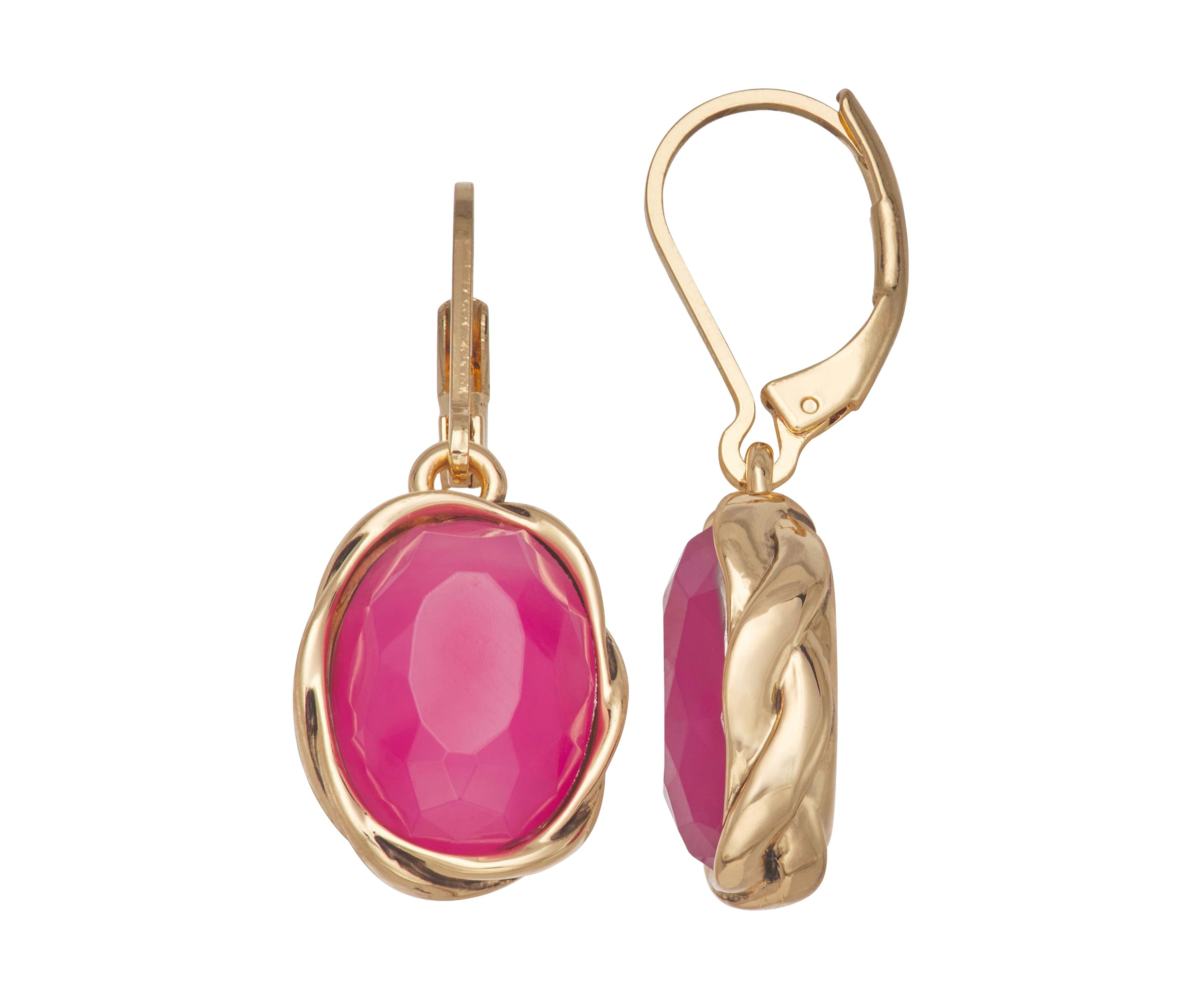 Gold Tone Berry Sweet Drop Earrings