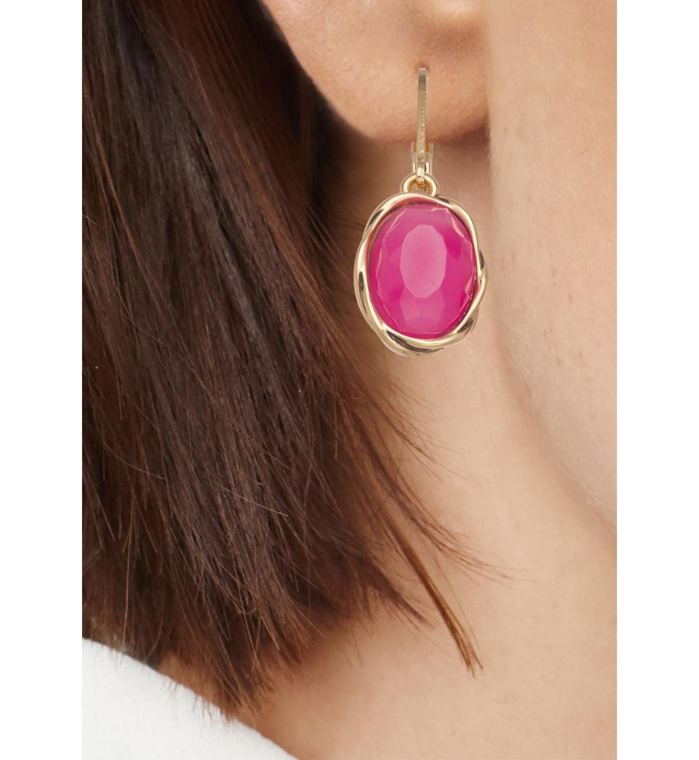 Gold Tone Berry Sweet Drop Earrings