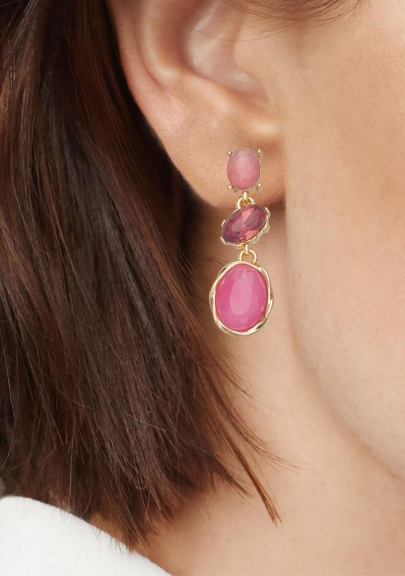 Gold Tone Berry Sweet Multi Linear Earrings