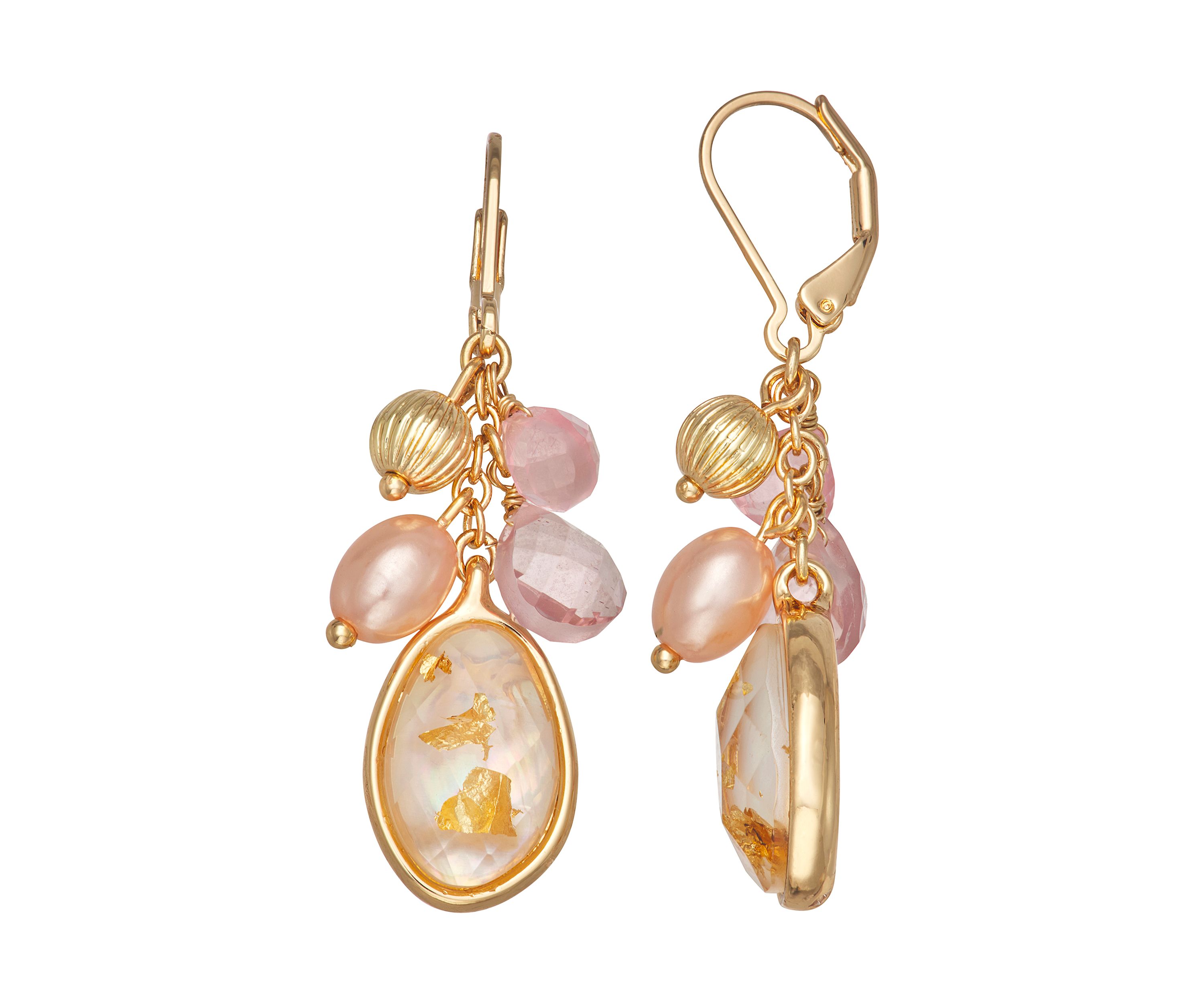 Multi Abalone Chandelier Earrings