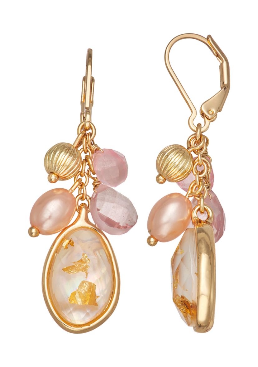 Multi Abalone Chandelier Earrings