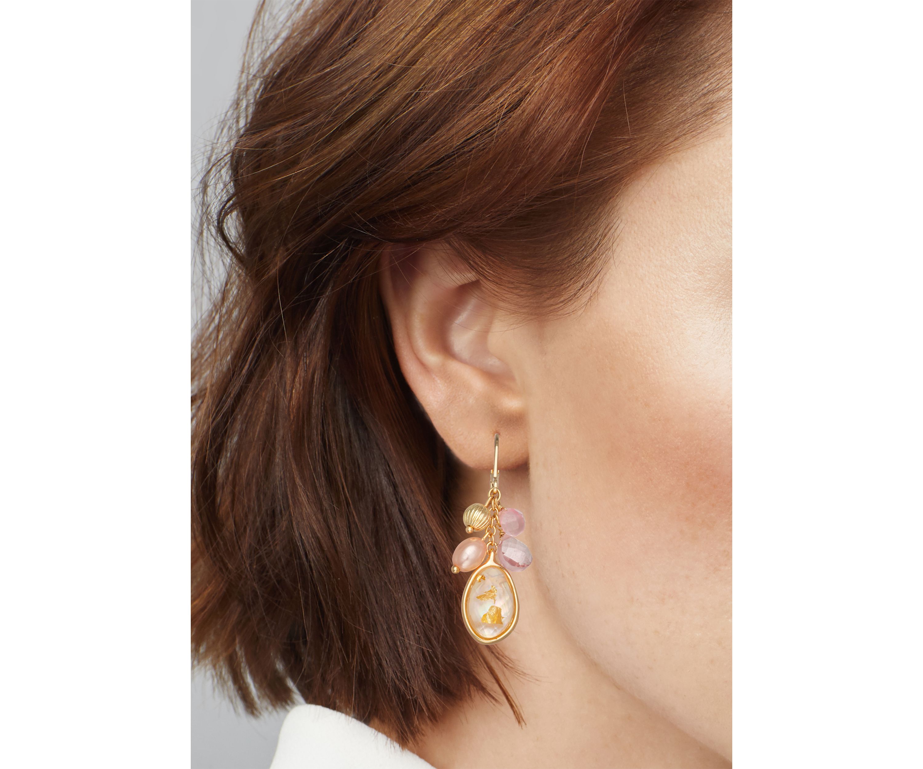 Multi Abalone Chandelier Earrings
