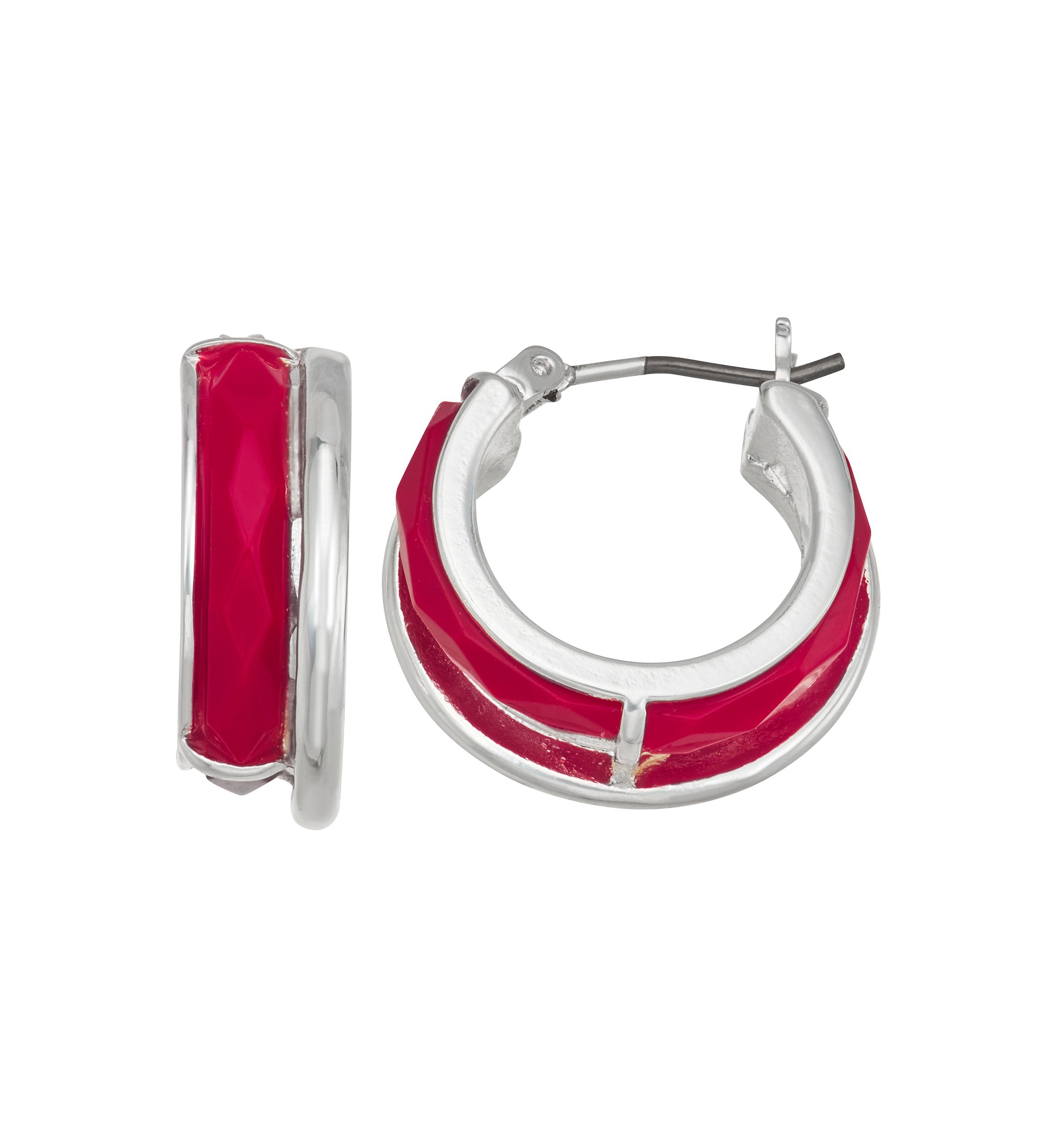 Silver Tone 19.5 Millimeter Hoop Earrings