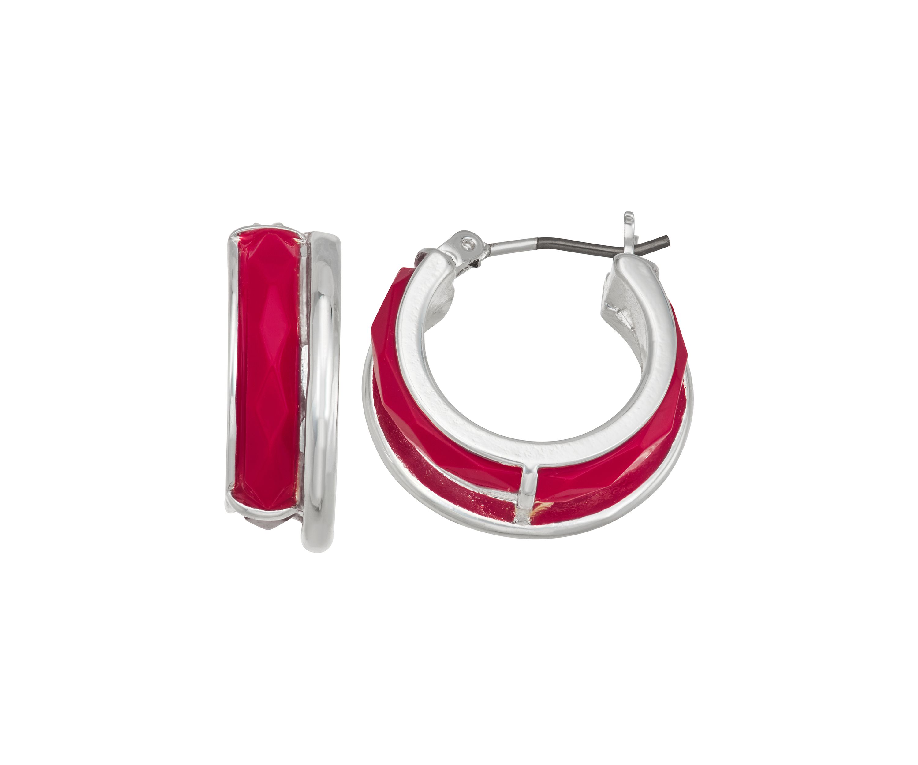 Silver Tone 19.5 Millimeter Hoop Earrings