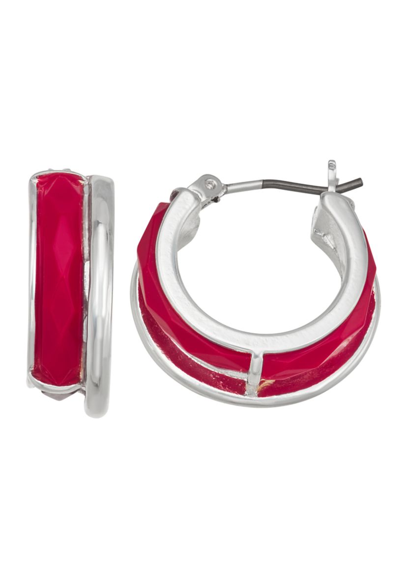Silver Tone 19.5 Millimeter Hoop Earrings