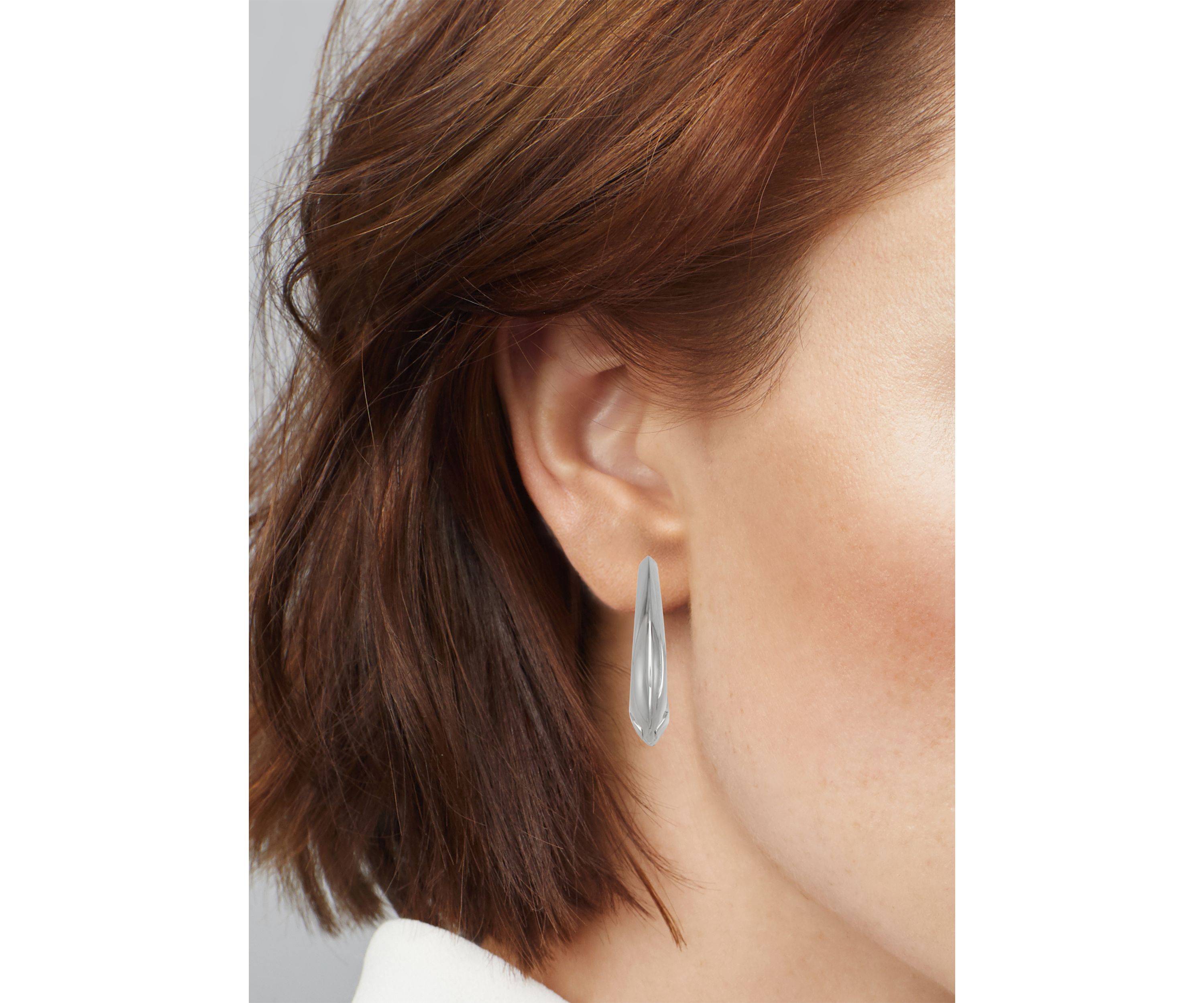 Silver Tone 30 Millimeter Oval Hoop Earrings