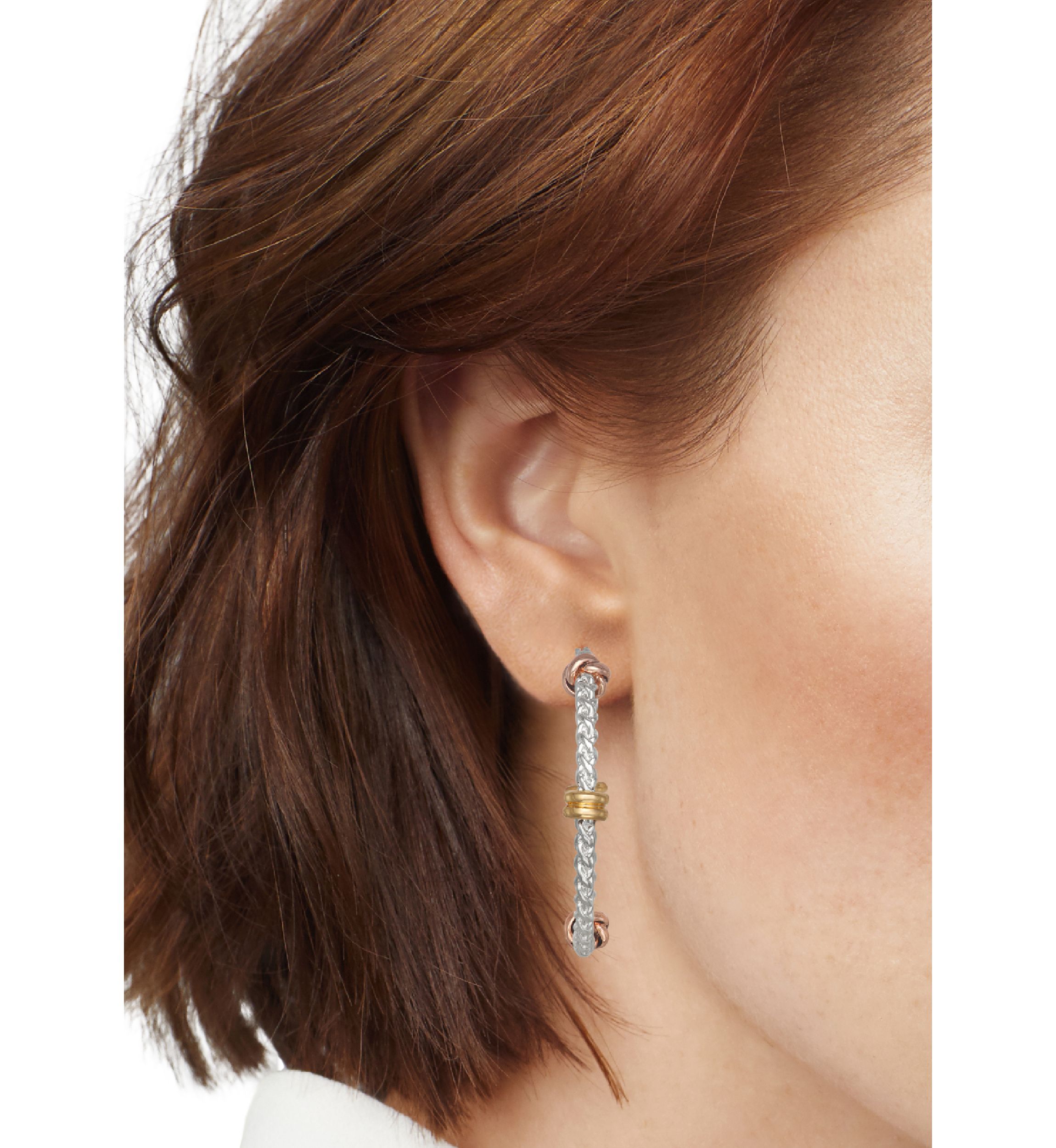 Tri Tone Mixed Hoop Earrings